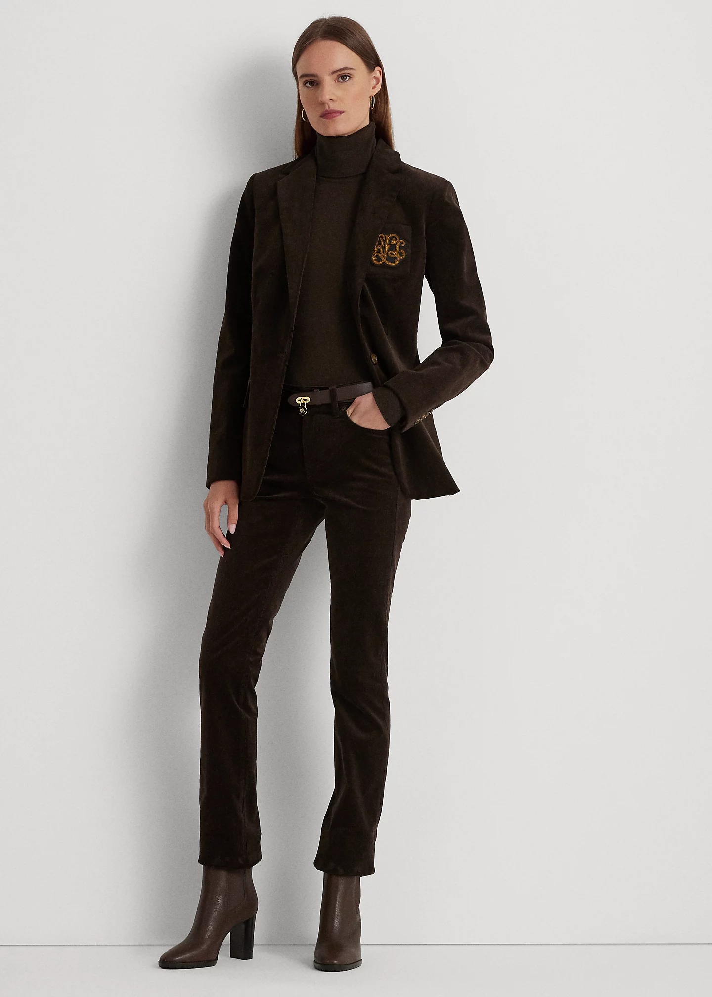 Stretch Corduroy Mid-Rise Straight Pant