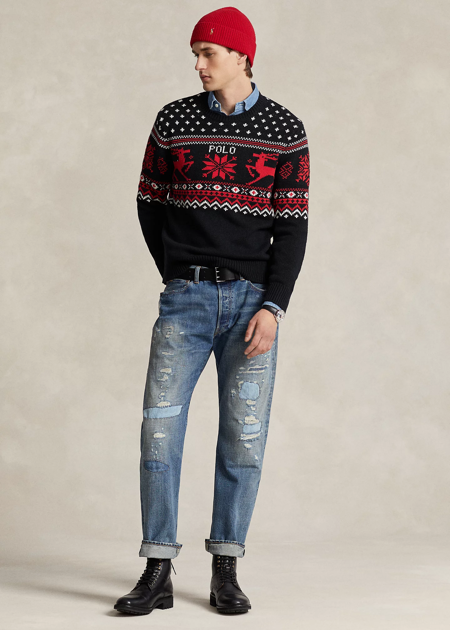 Reindeer Cotton-Cashmere Sweater