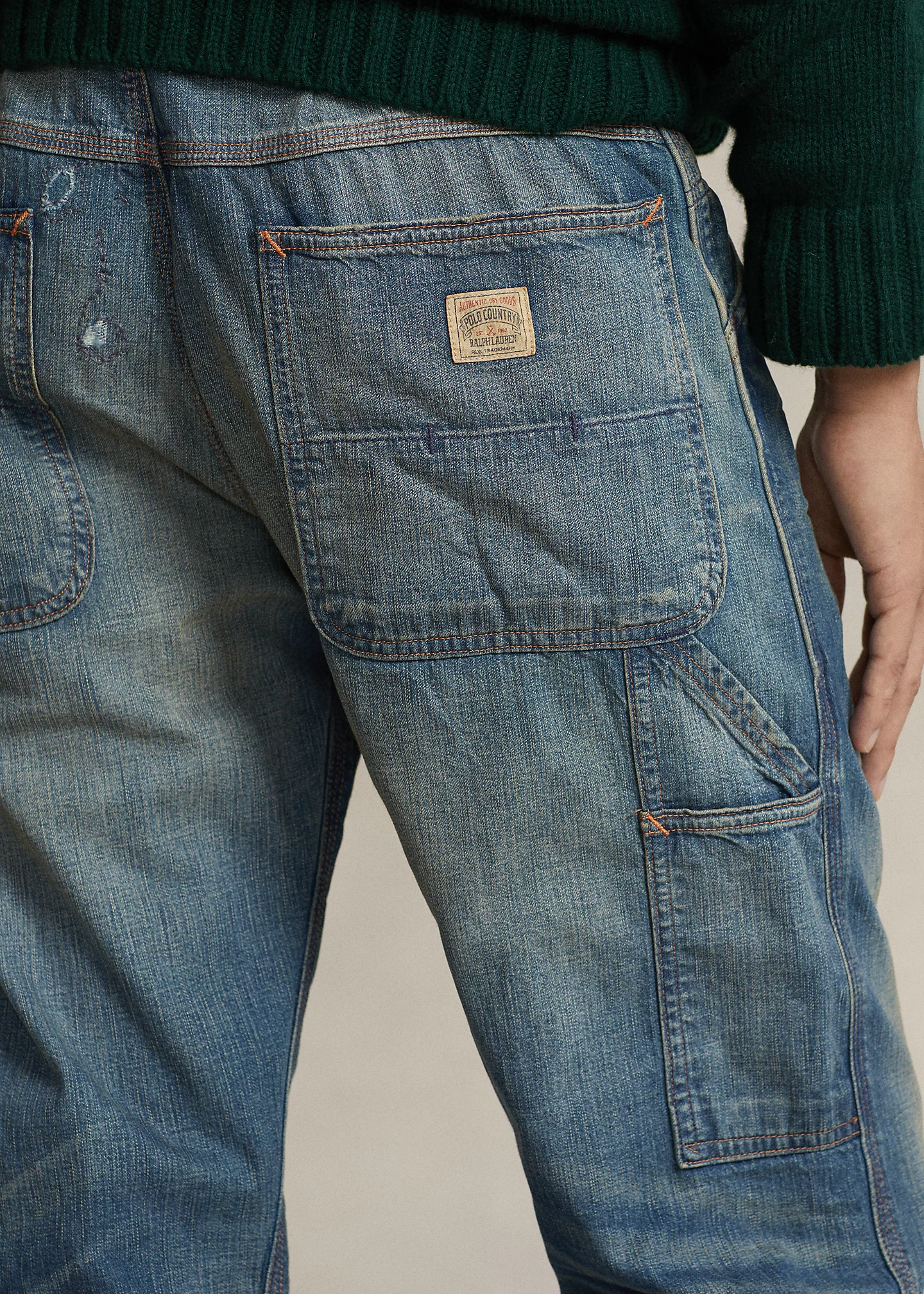 Relaxed Fit Distressed Carpenter Jean