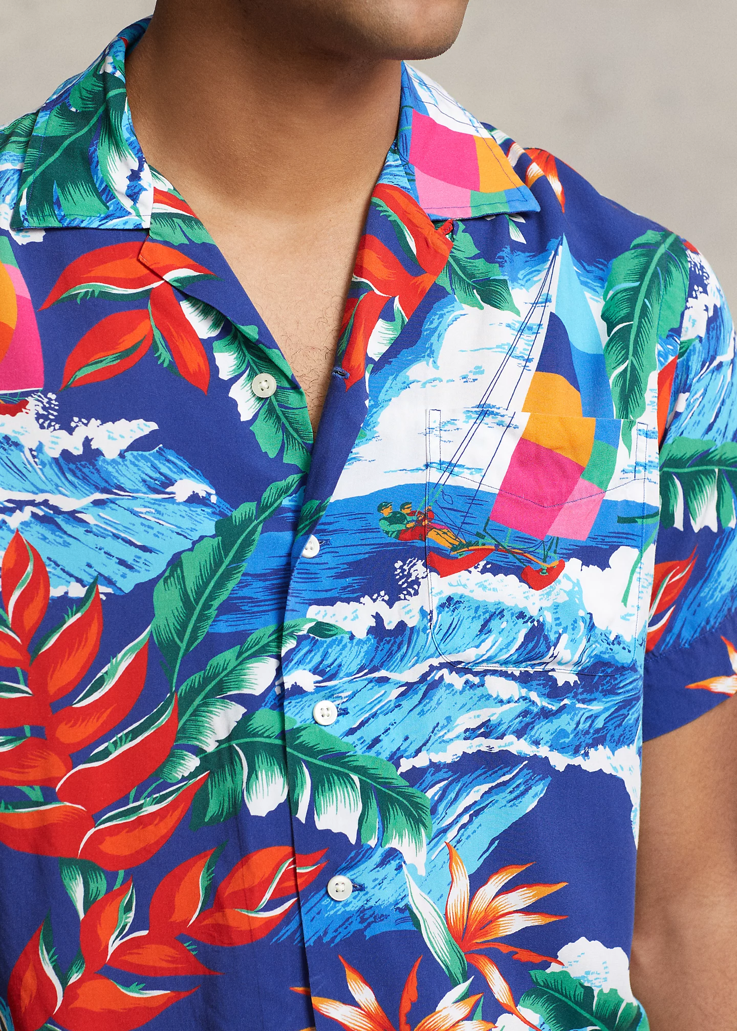 Classic Fit Hoffman Print Camp Shirt