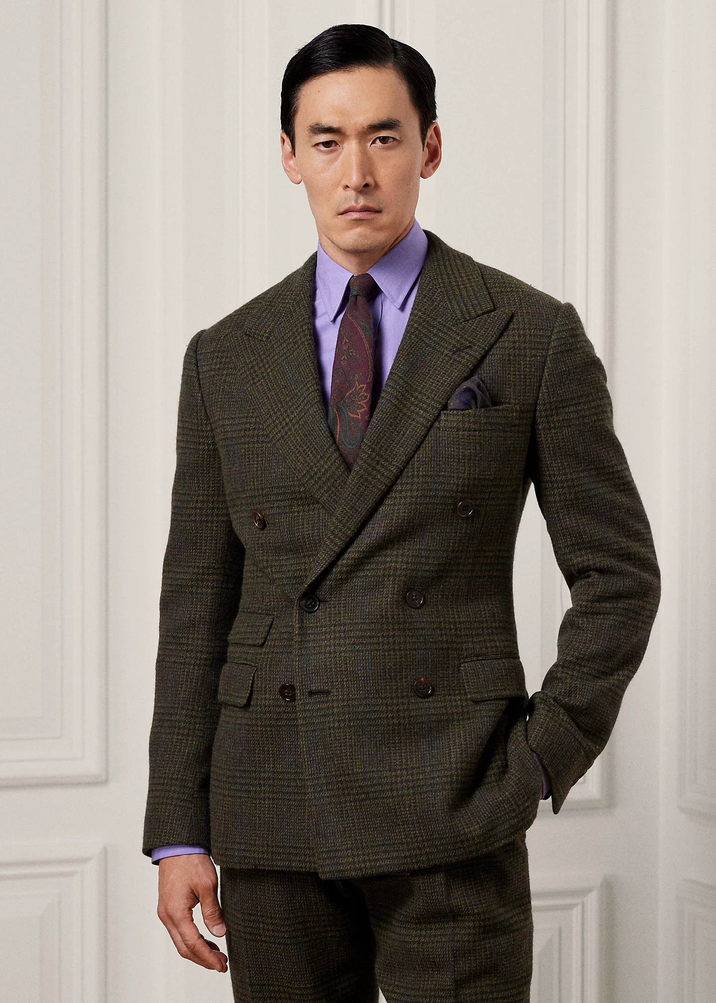 Kent Handmade Plaid Wool-Cashmere Suit
