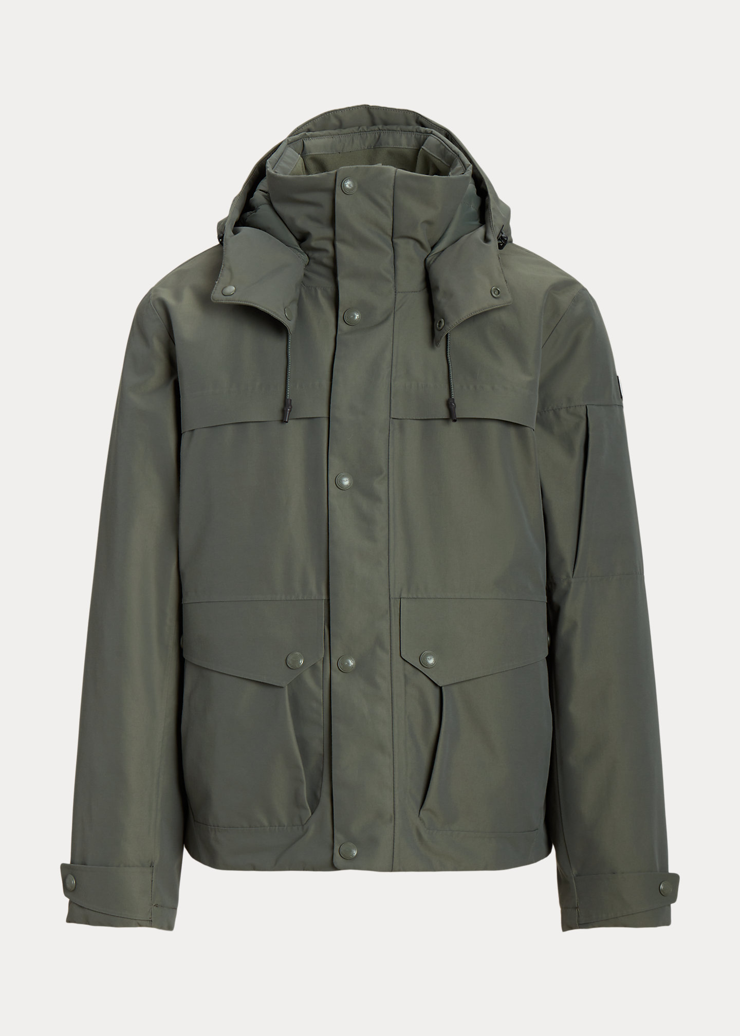 Water-Repellent Faille Hooded Jacket