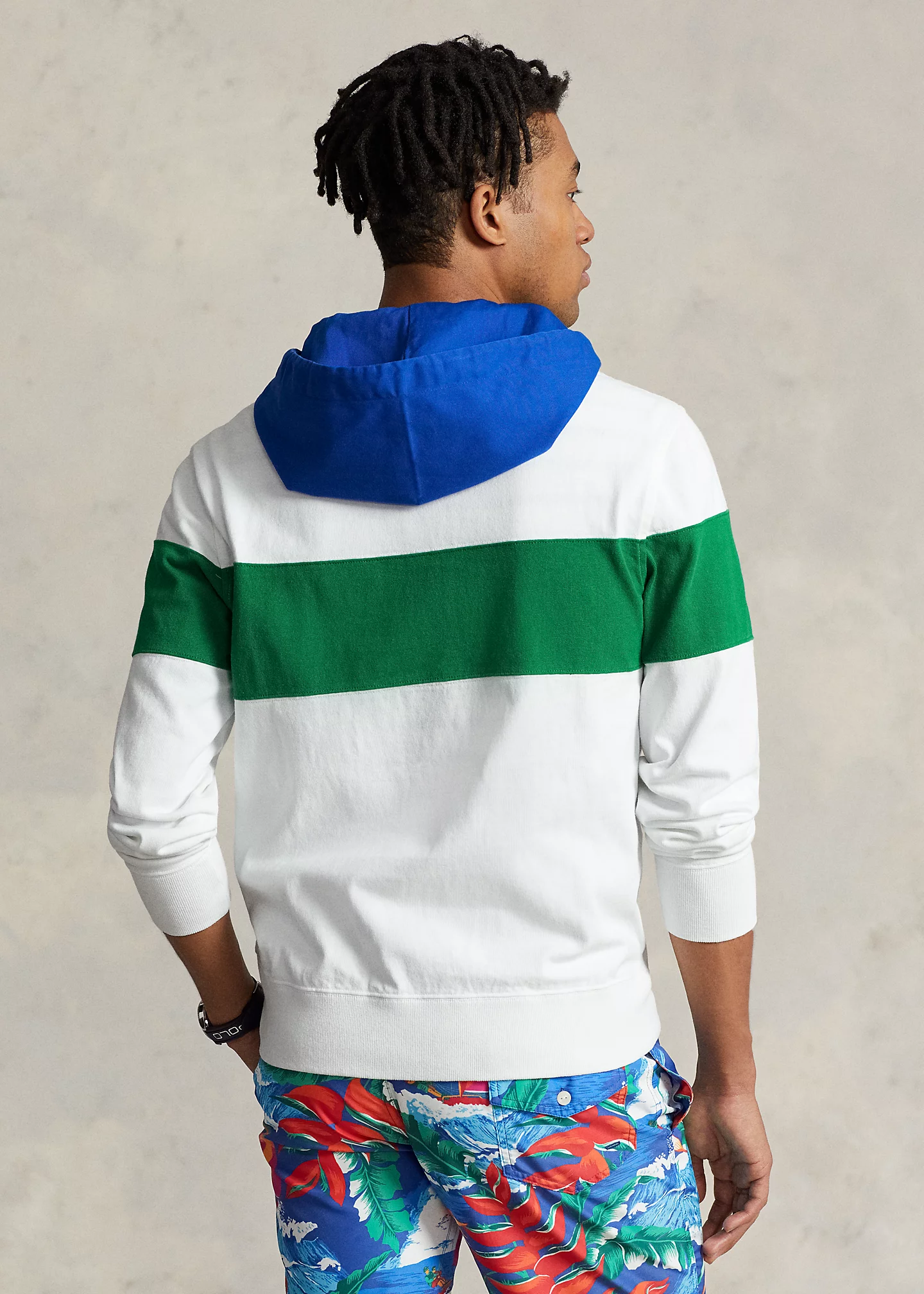 Classic Fit Jersey Hooded Rugby Shirt