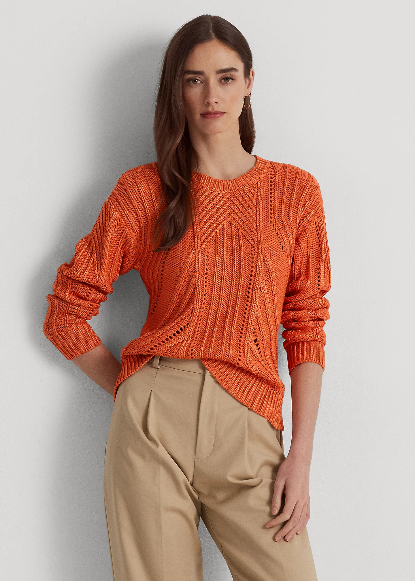 Pointelle-Knit Cotton-Blend Sweater