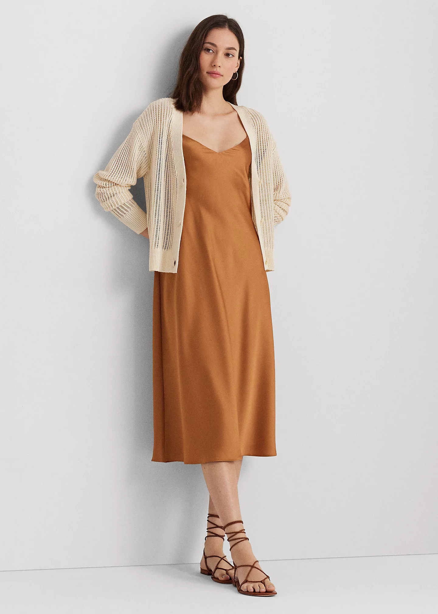 Linen-Blend Rib-Knit Cropped Cardigan