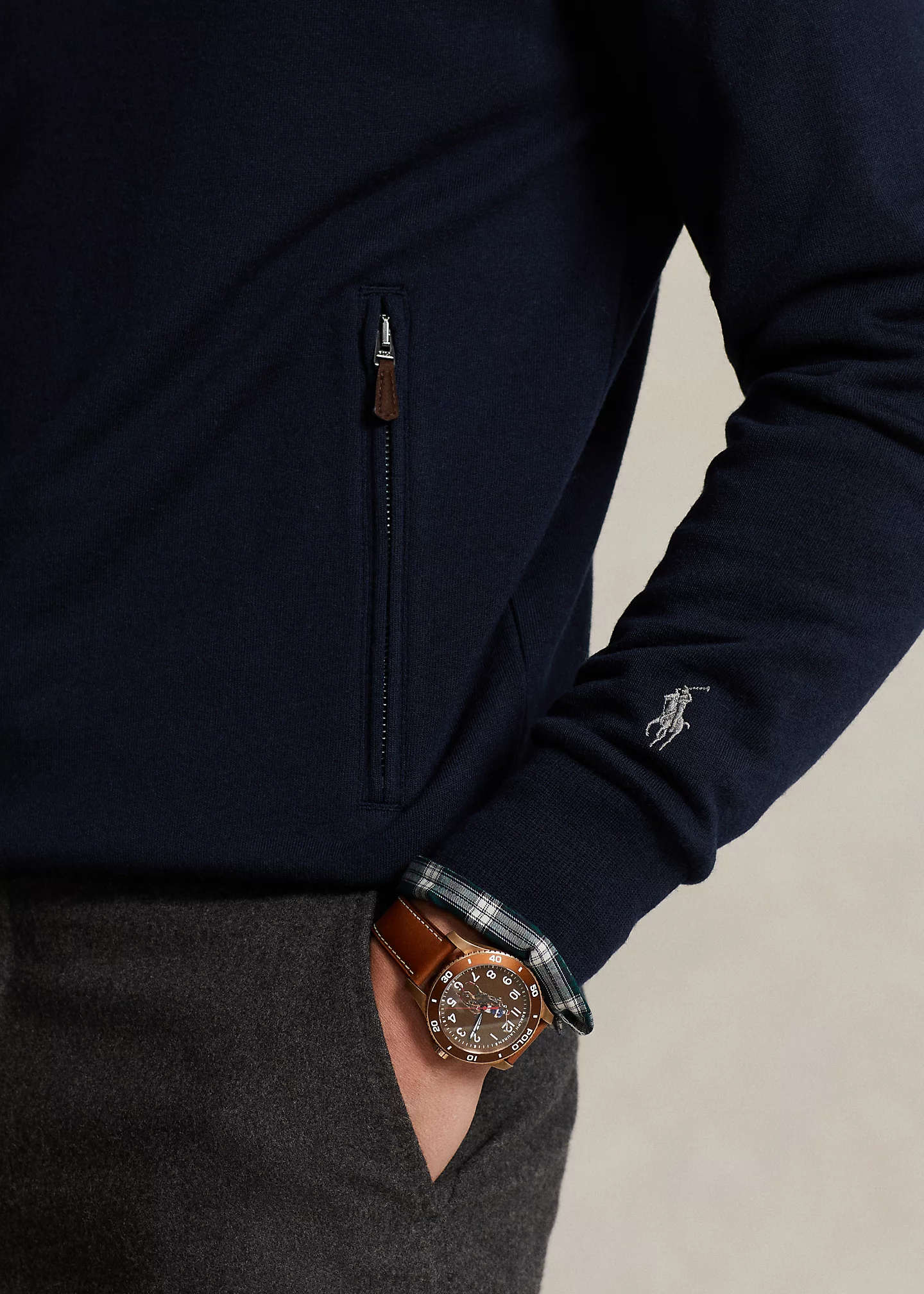 Wool Terry Quarter-Zip Pullover