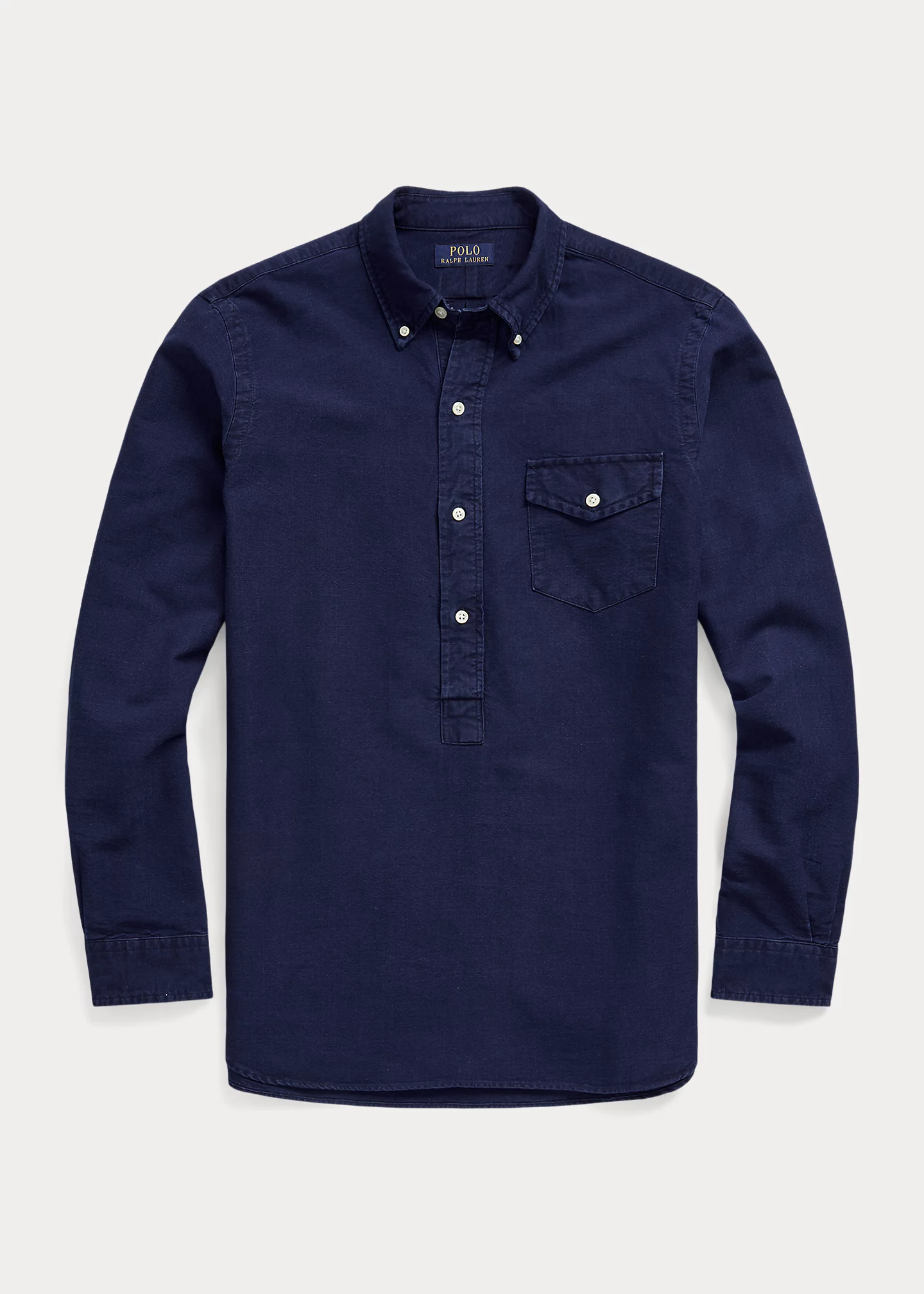 Classic Fit Indigo Oxford Popover Shirt