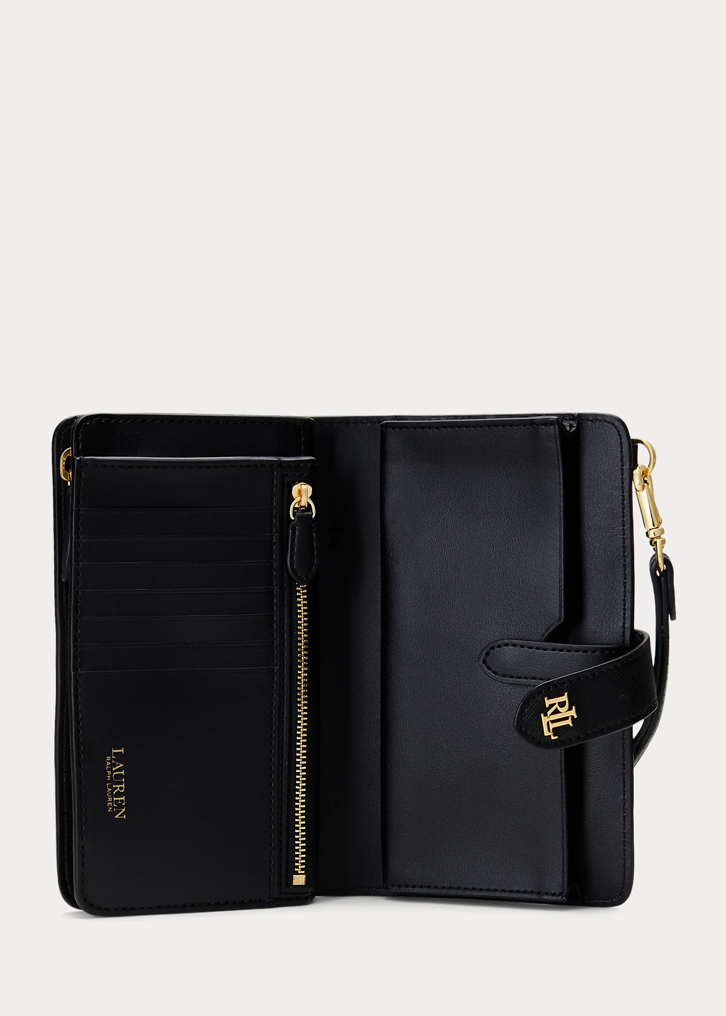 Print Crosshatch Leather Tech Wristlet