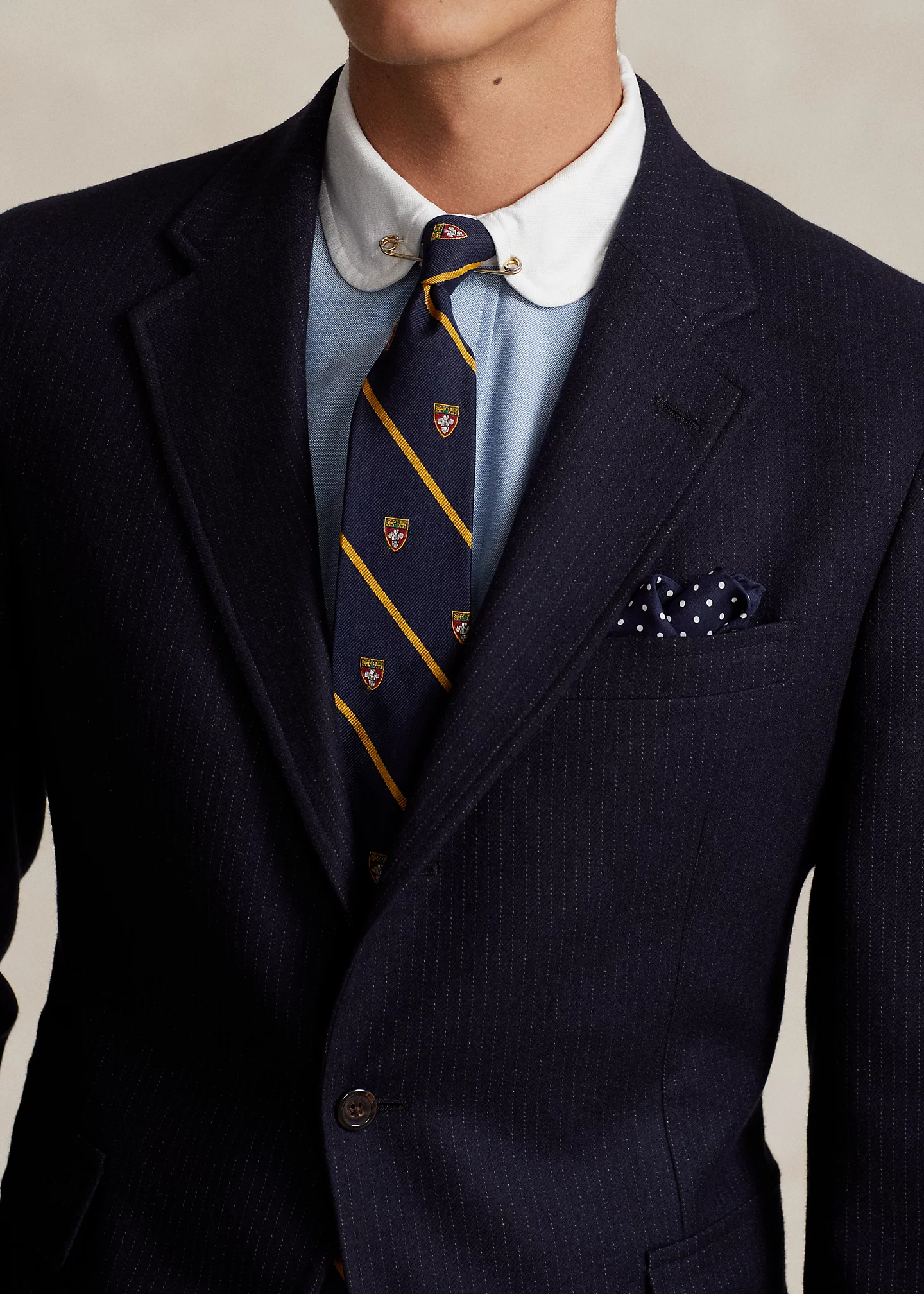 Polo Tailored Pinstripe Wool Twill Suit