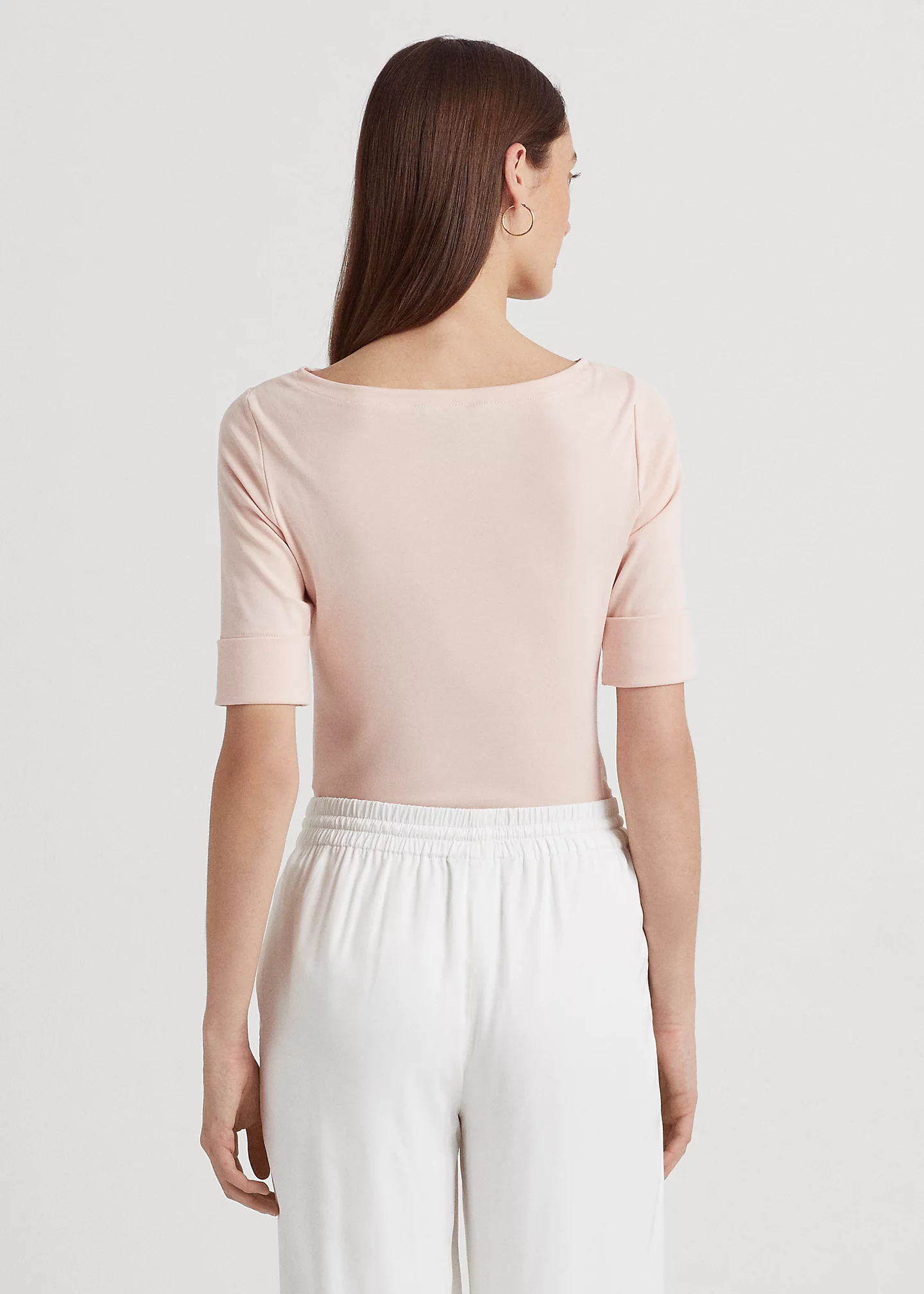 Stretch Cotton Boatneck Tee