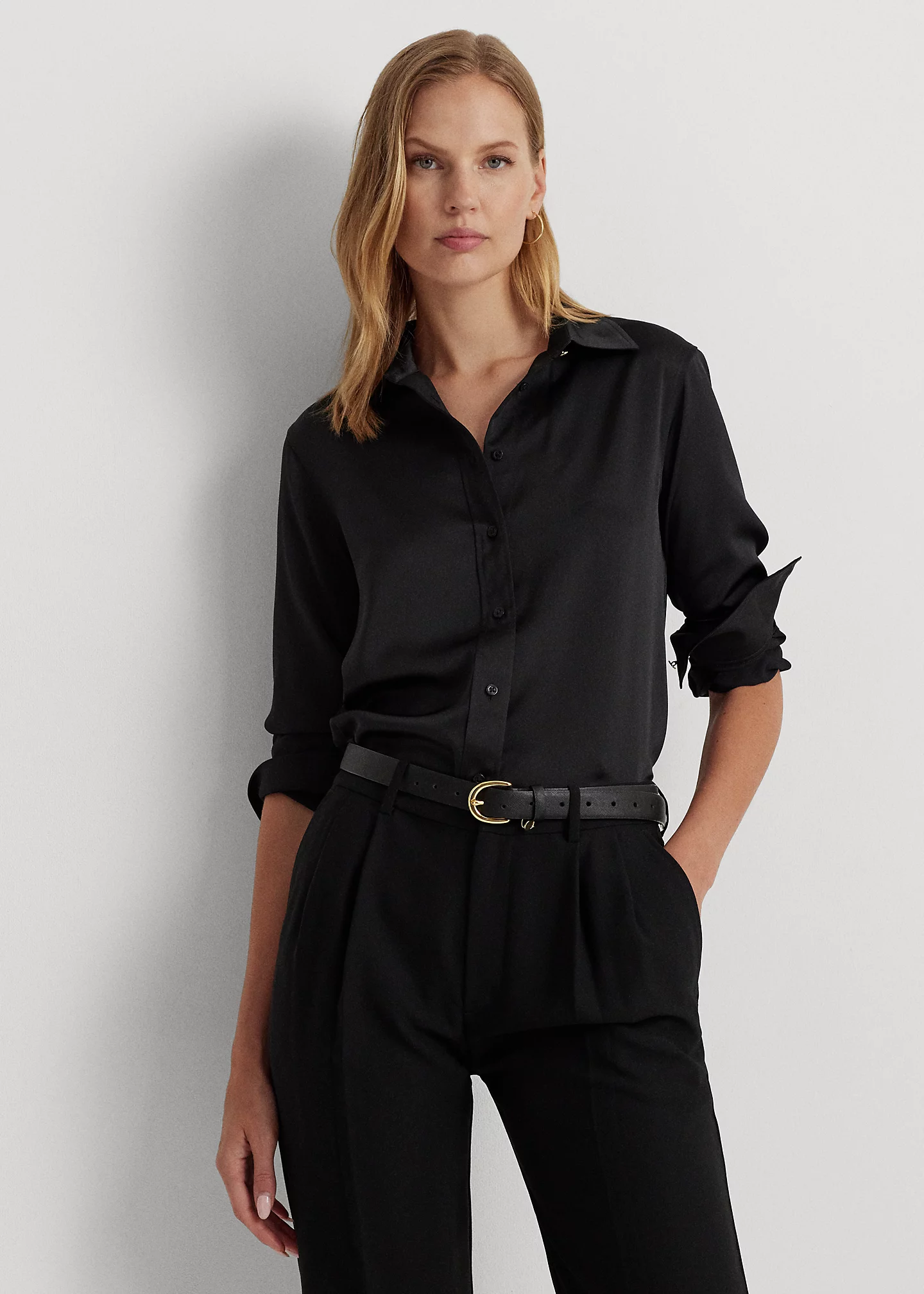 Classic Fit Satin Charmeuse Shirt