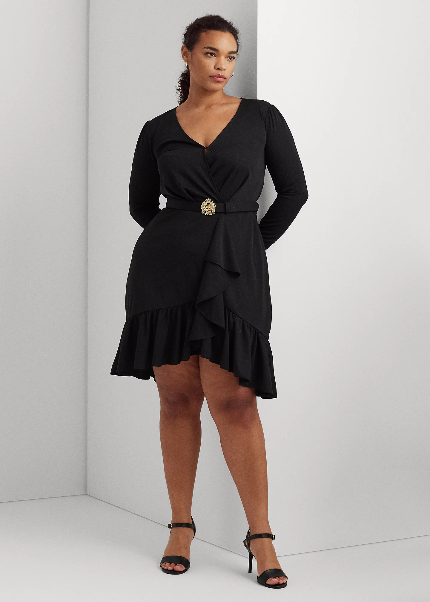 Belted Stretch Jersey Surplice Dress