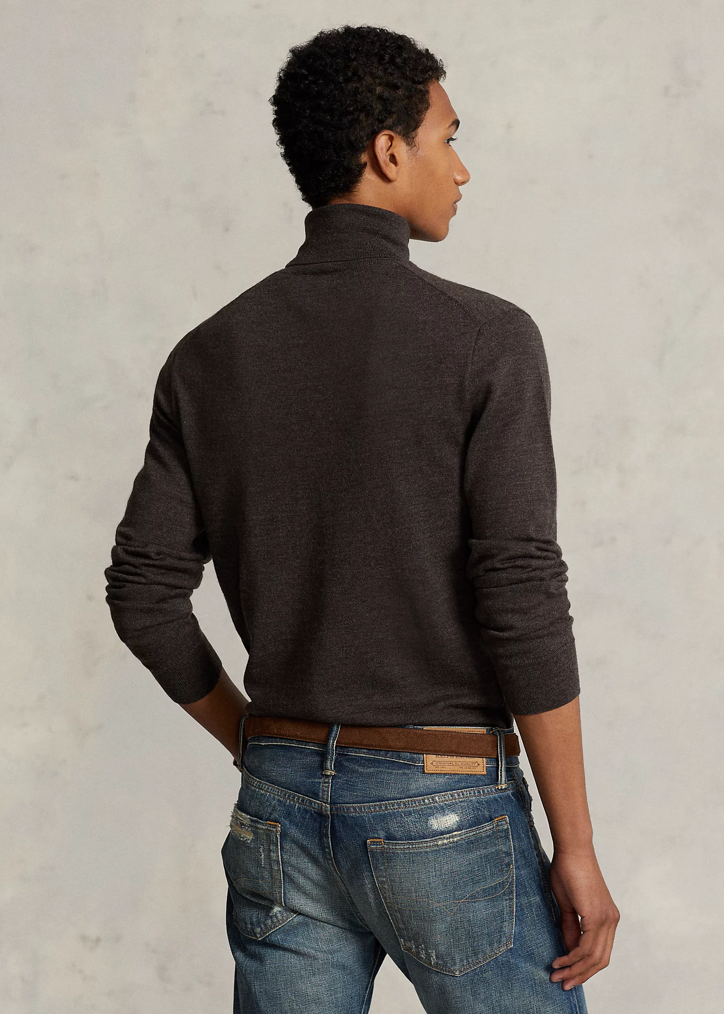 Washable Wool Turtleneck Sweater