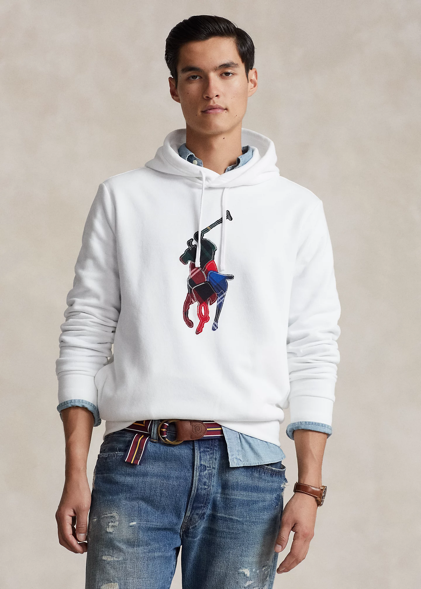 The RL Fleece Plaid-Pony Hoodie