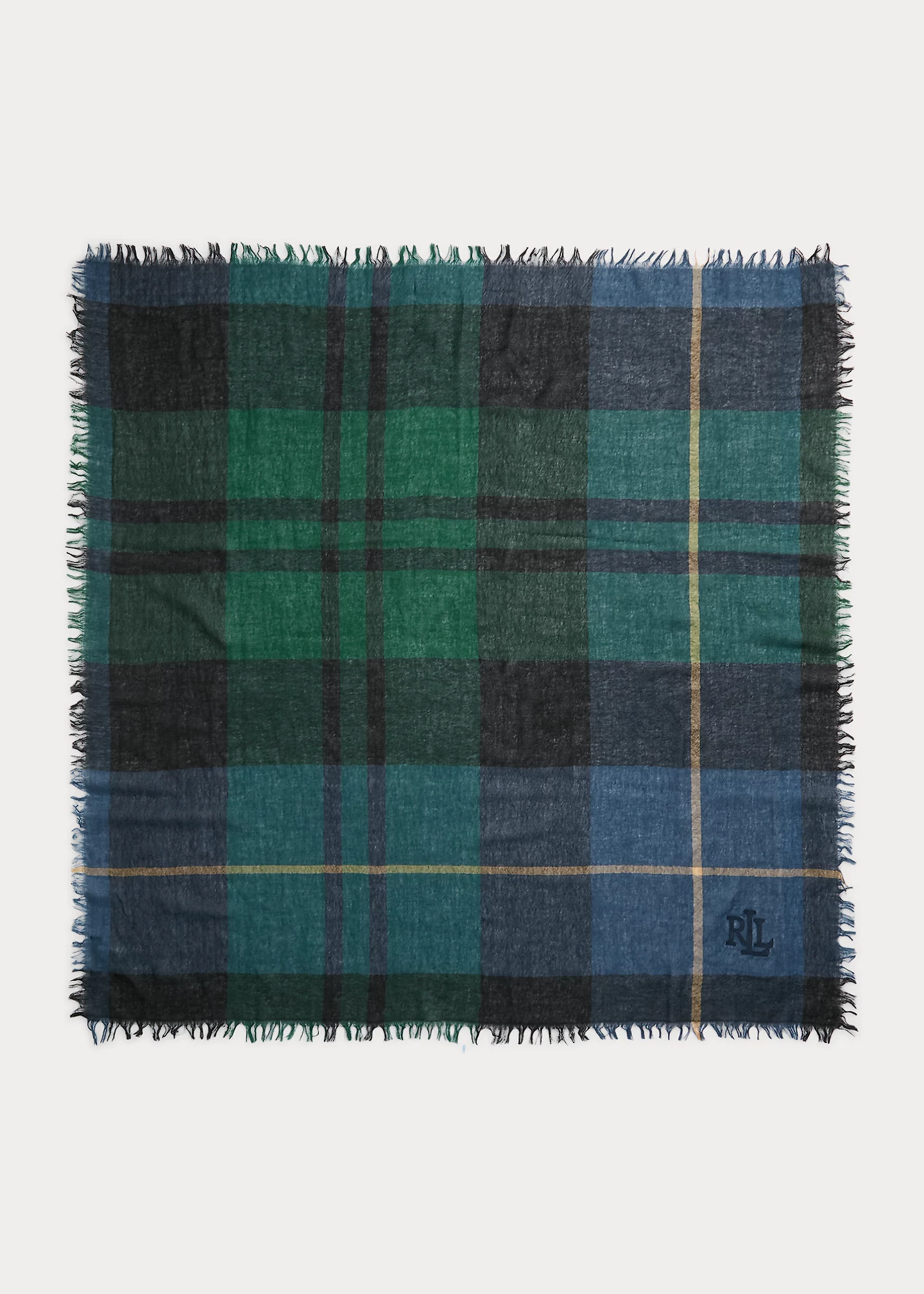 Plaid Wool Square Scarf