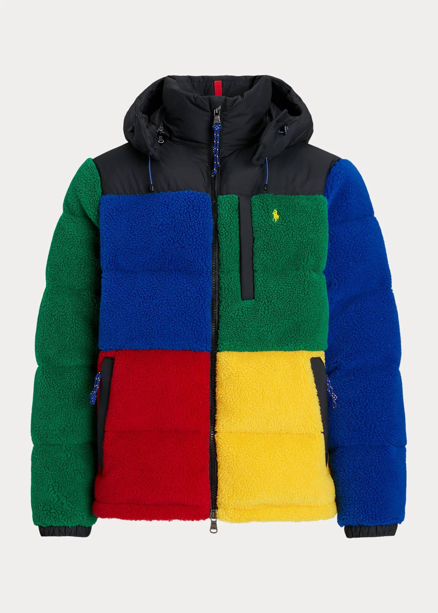 Color-Blocked Pile Fleece Down Jacket