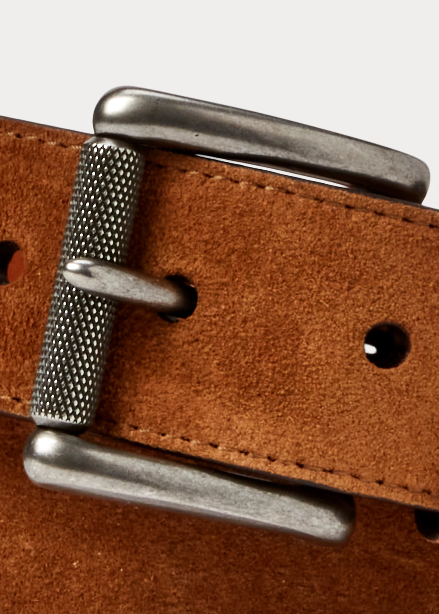 Suede Roller-Buckle Belt