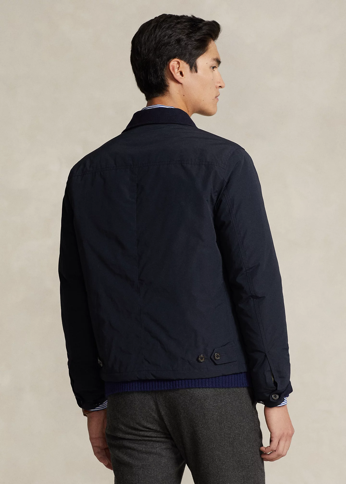 Twill-Trim Coated Jacket