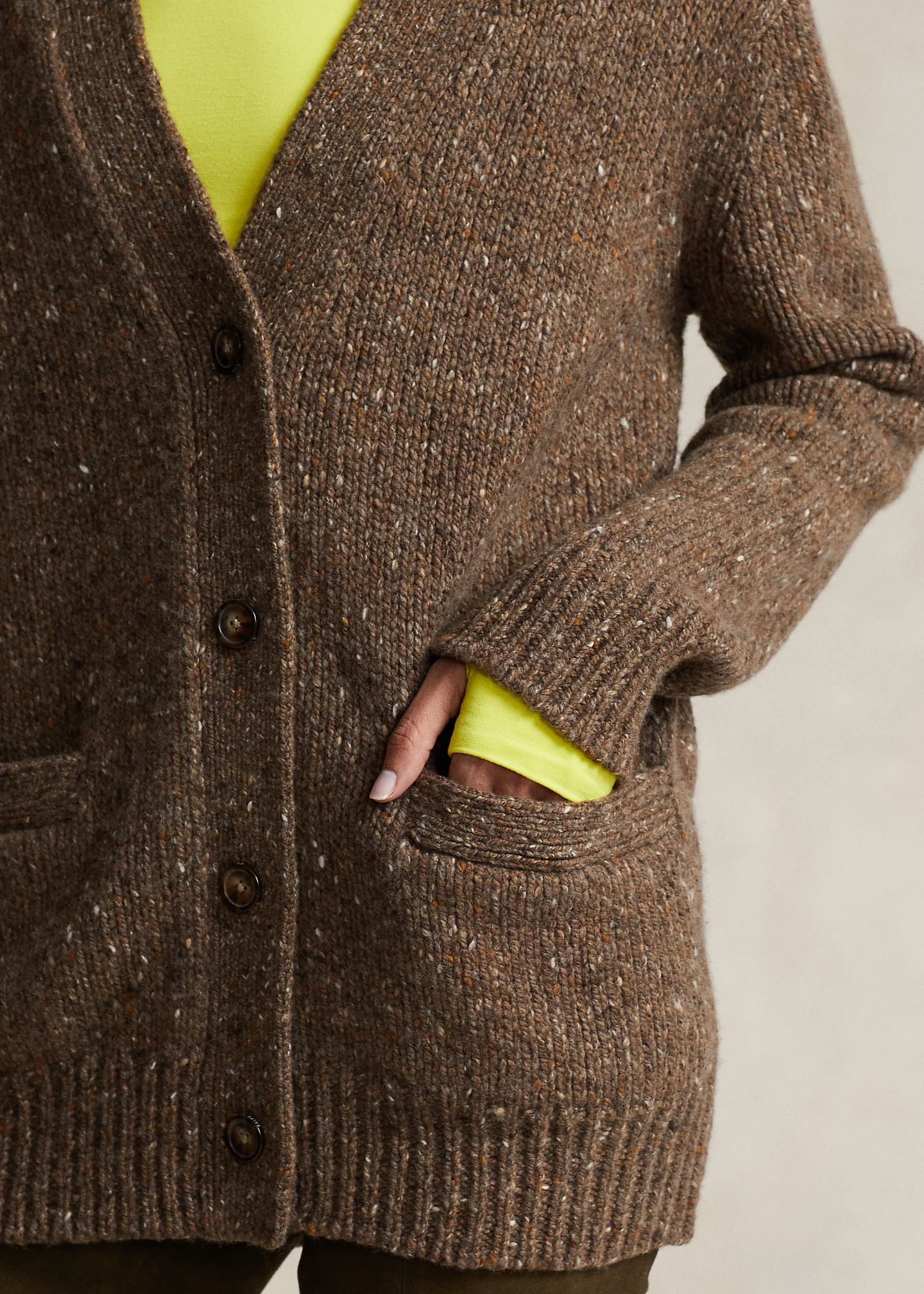 Donegal Wool V-Neck Cardigan
