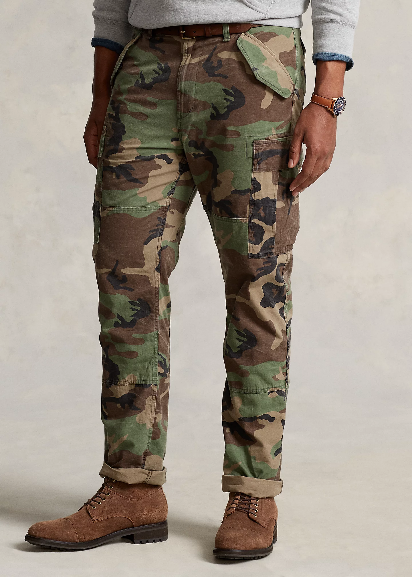 Classic Fit Camo Canvas Cargo Pant