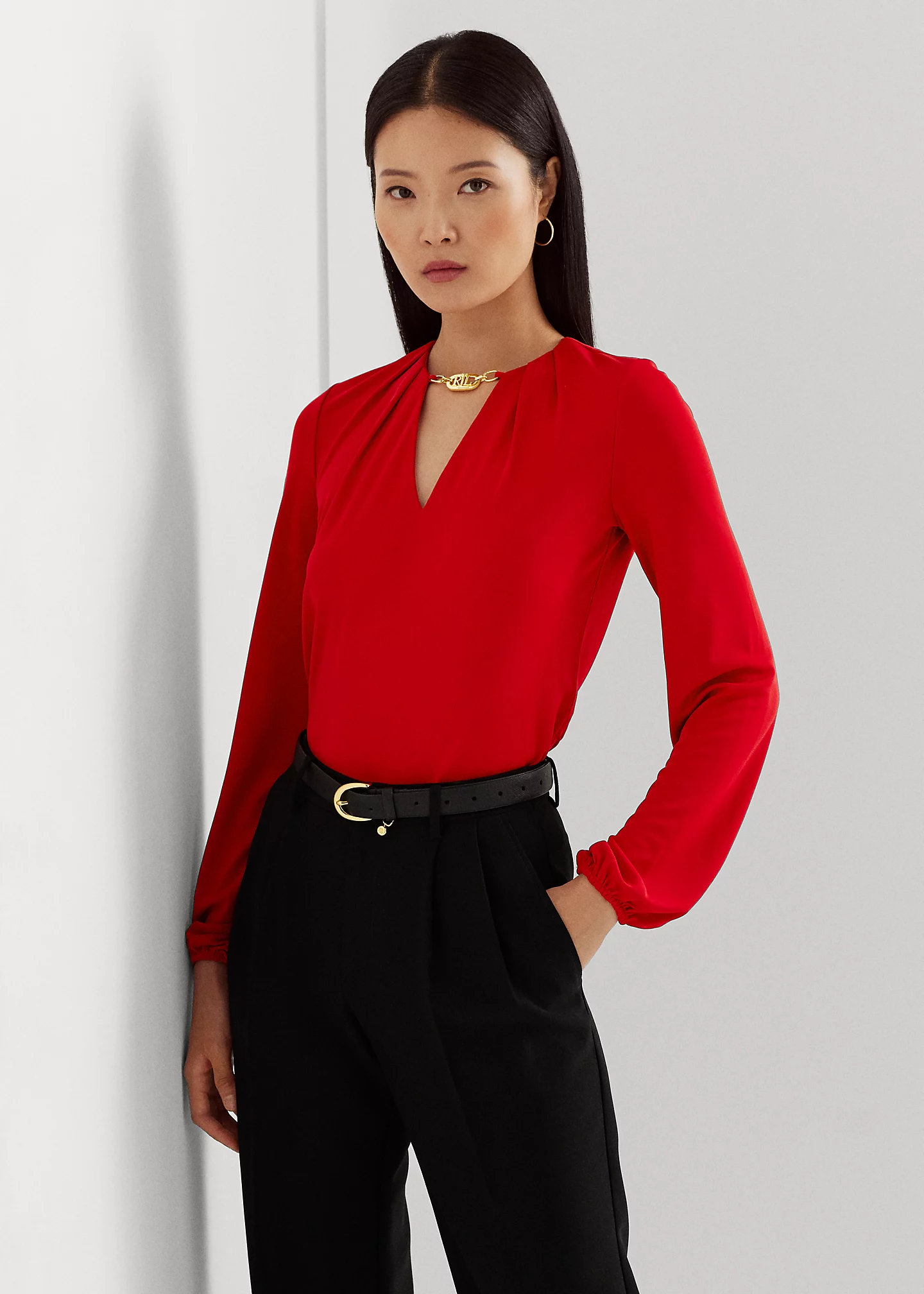 Logo-Trim Stretch Jersey Top