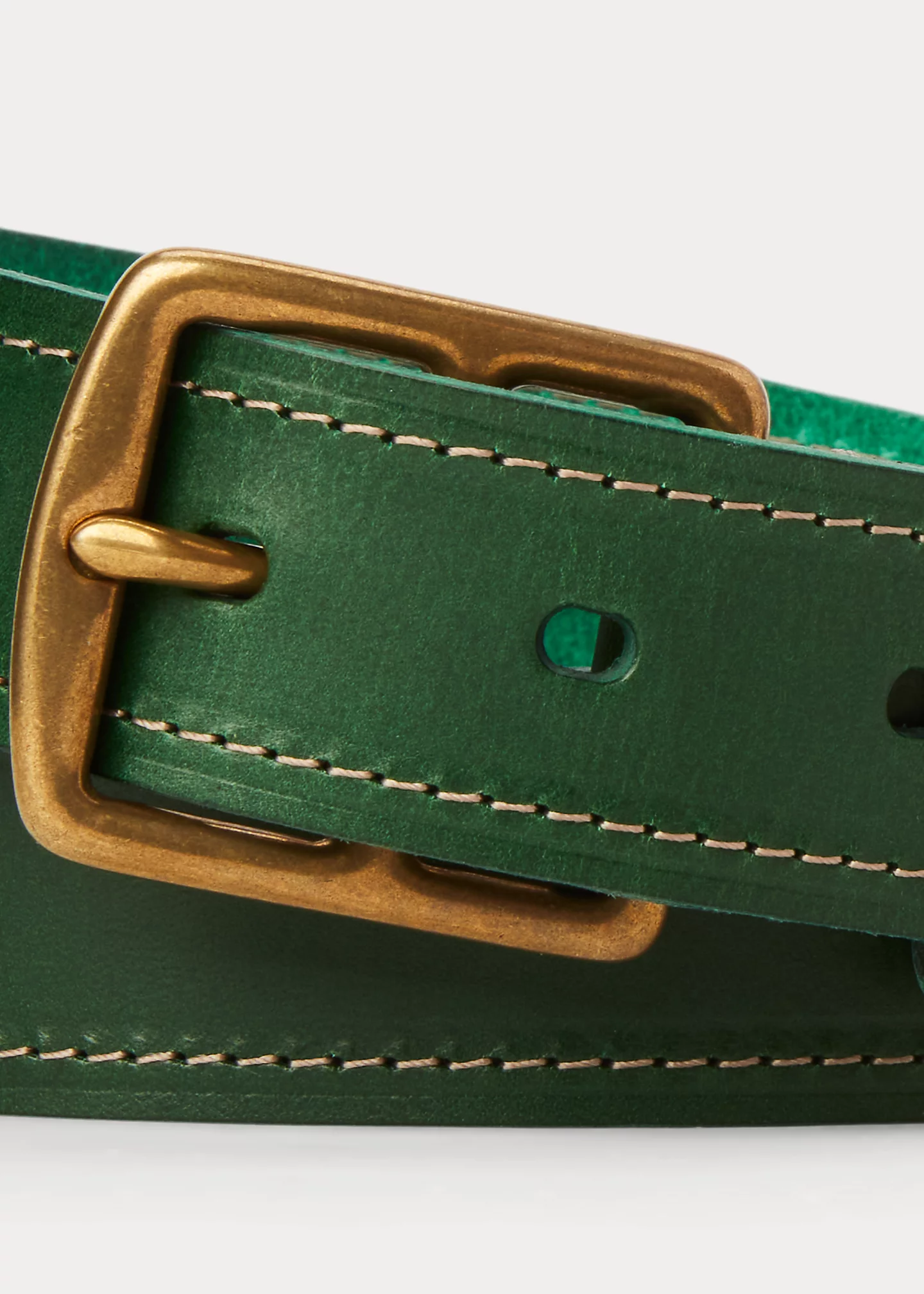 Topstitched Leather Belt