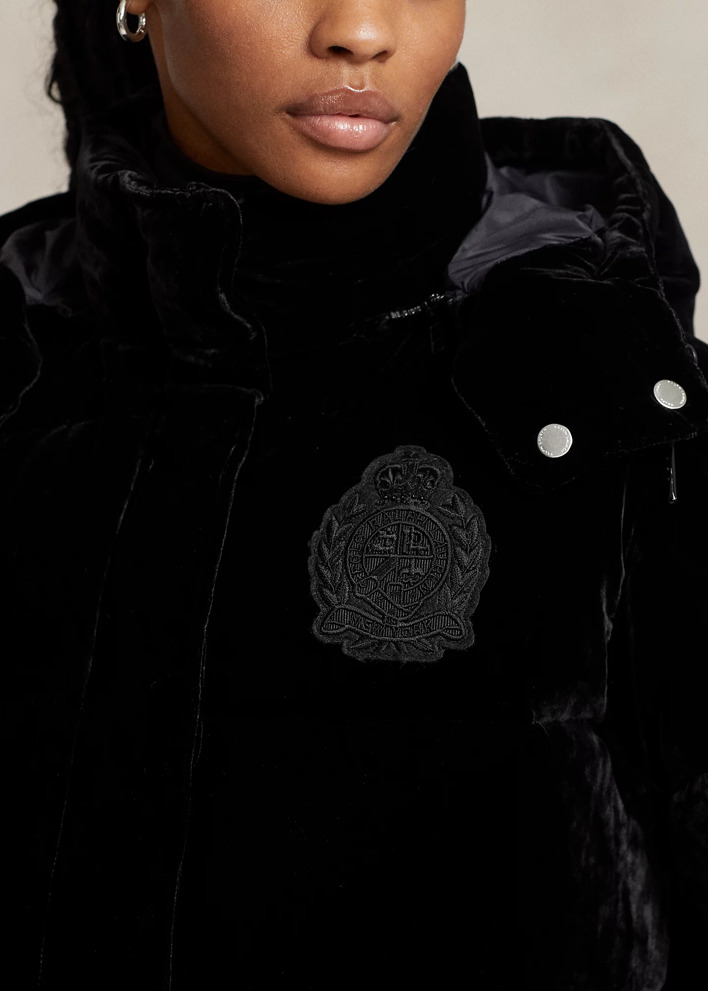 Velvet Quilted Down Jacket