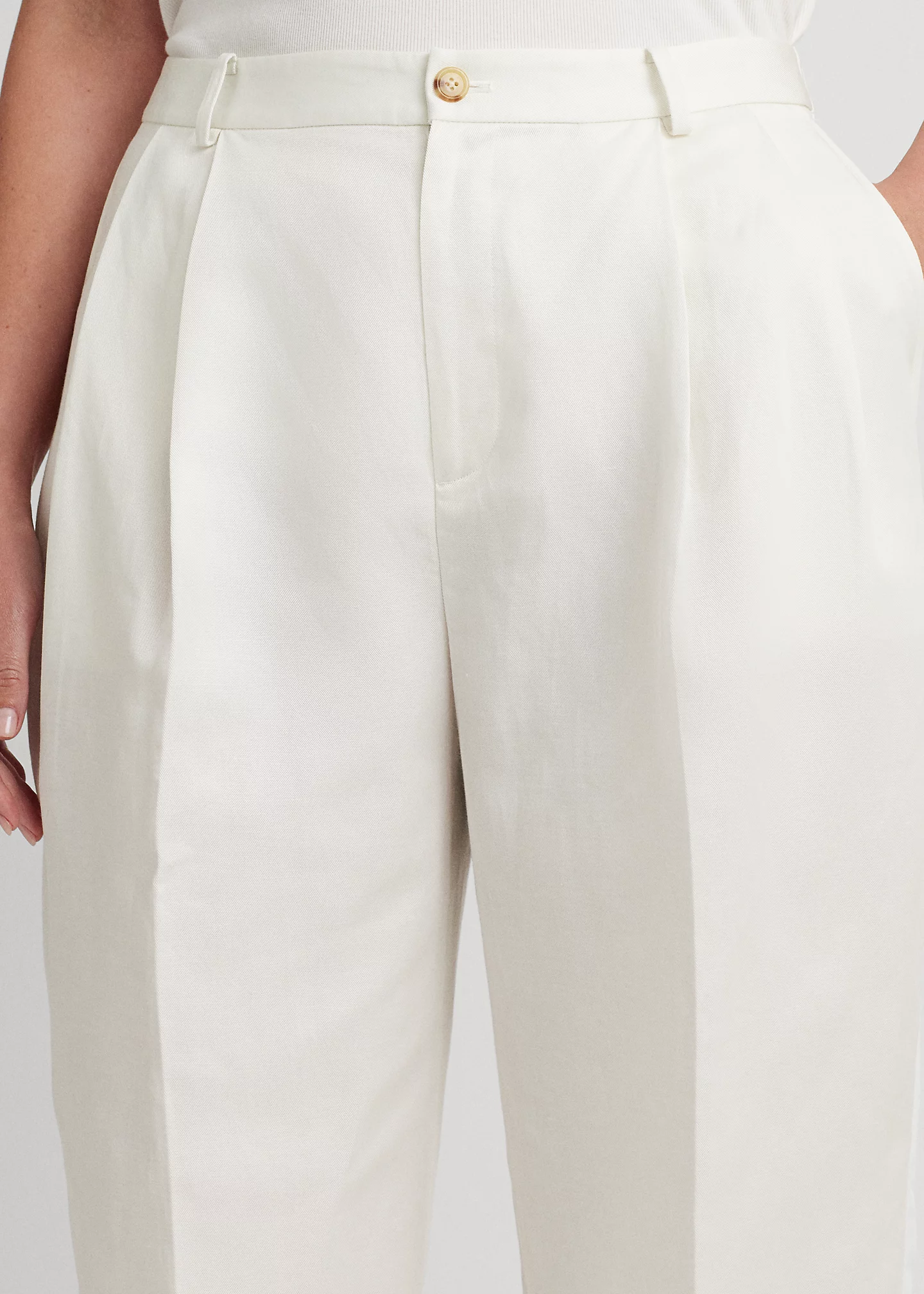 Linen-Blend Twill Ankle Pant