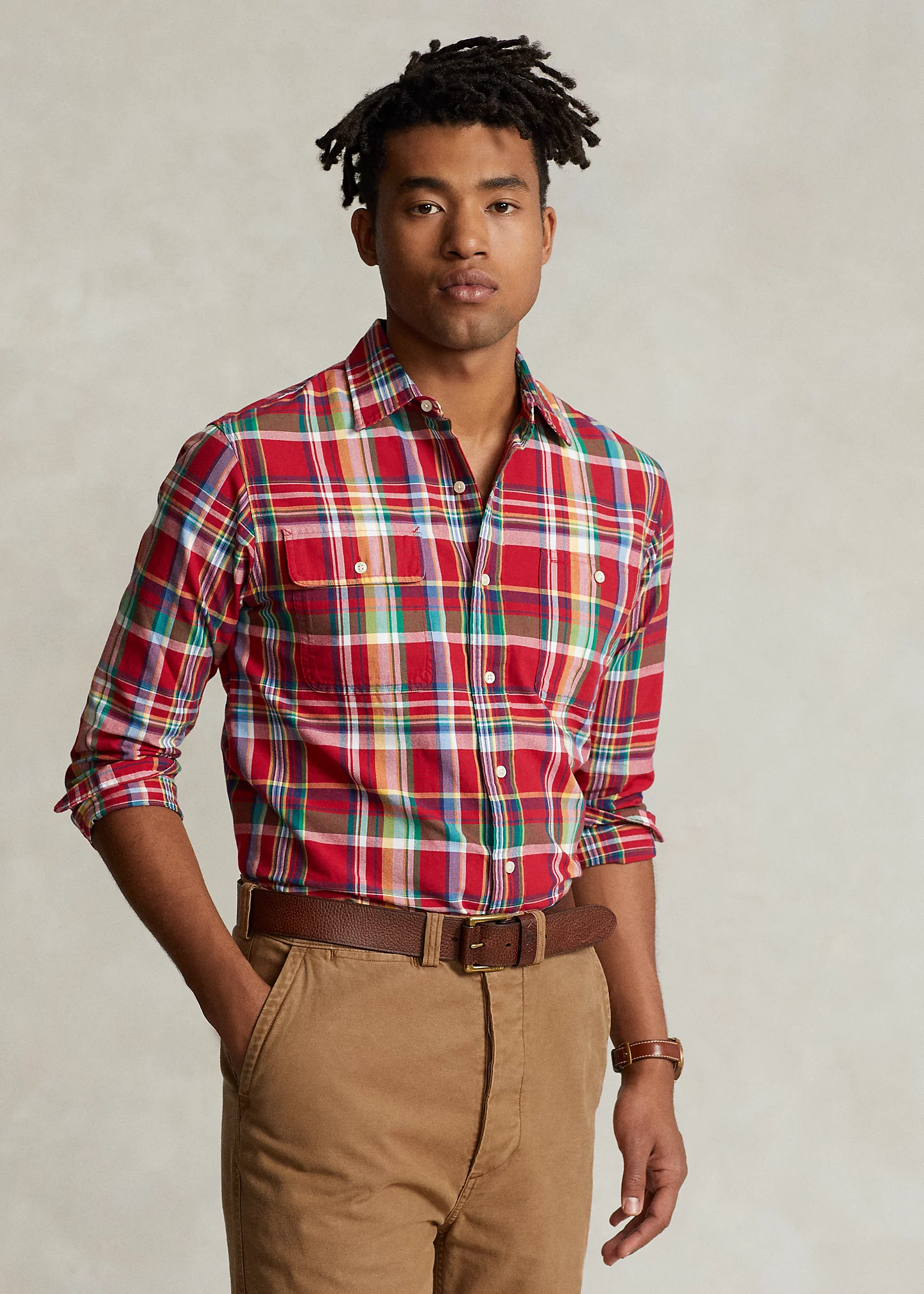 Classic Fit Plaid Oxford Workshirt