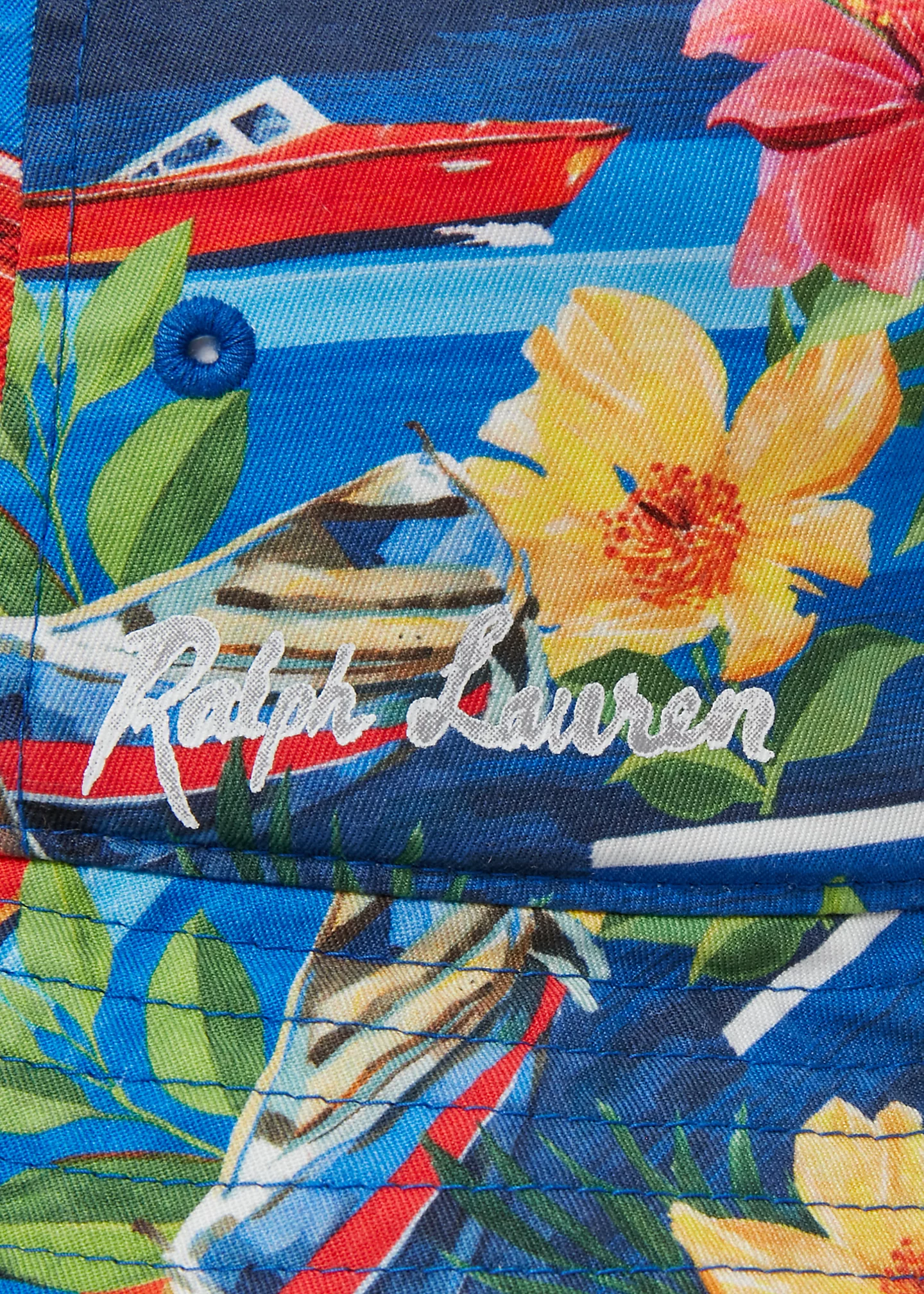 Tropical-Print Twill Bucket Hat