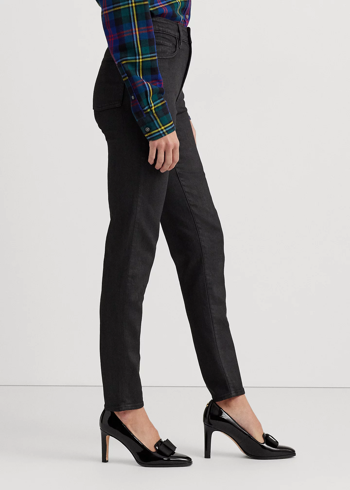 Coated High-Rise Skinny Ankle Jean