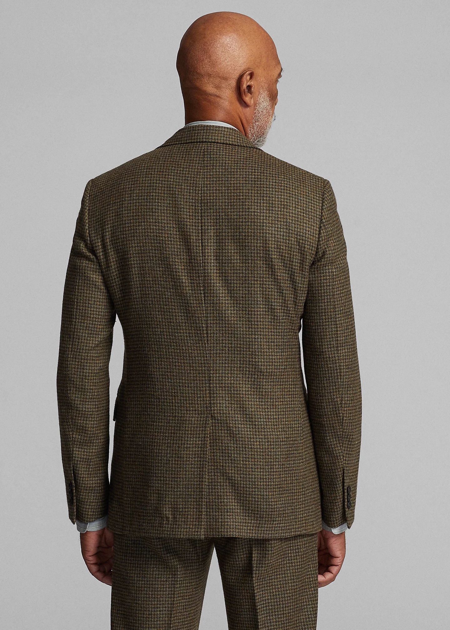 Houndstooth Wool Twill Suit Jacket