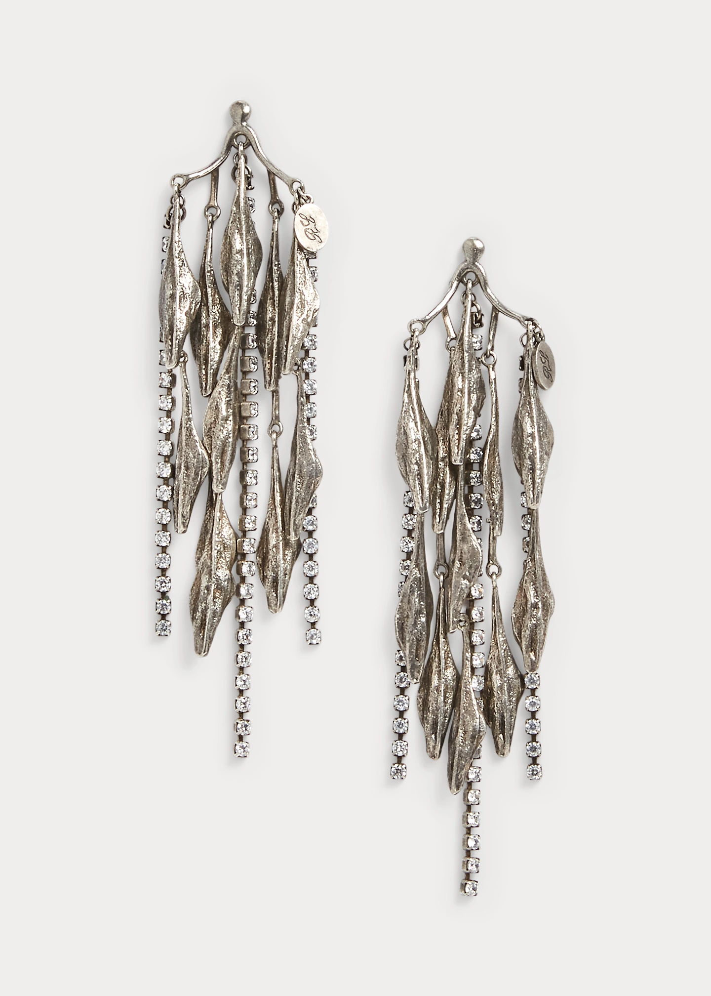 Leaves & Crystal Earrings