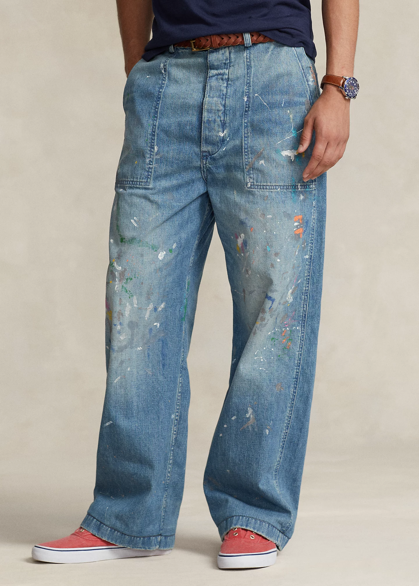 Naval-Inspired Distressed Jean