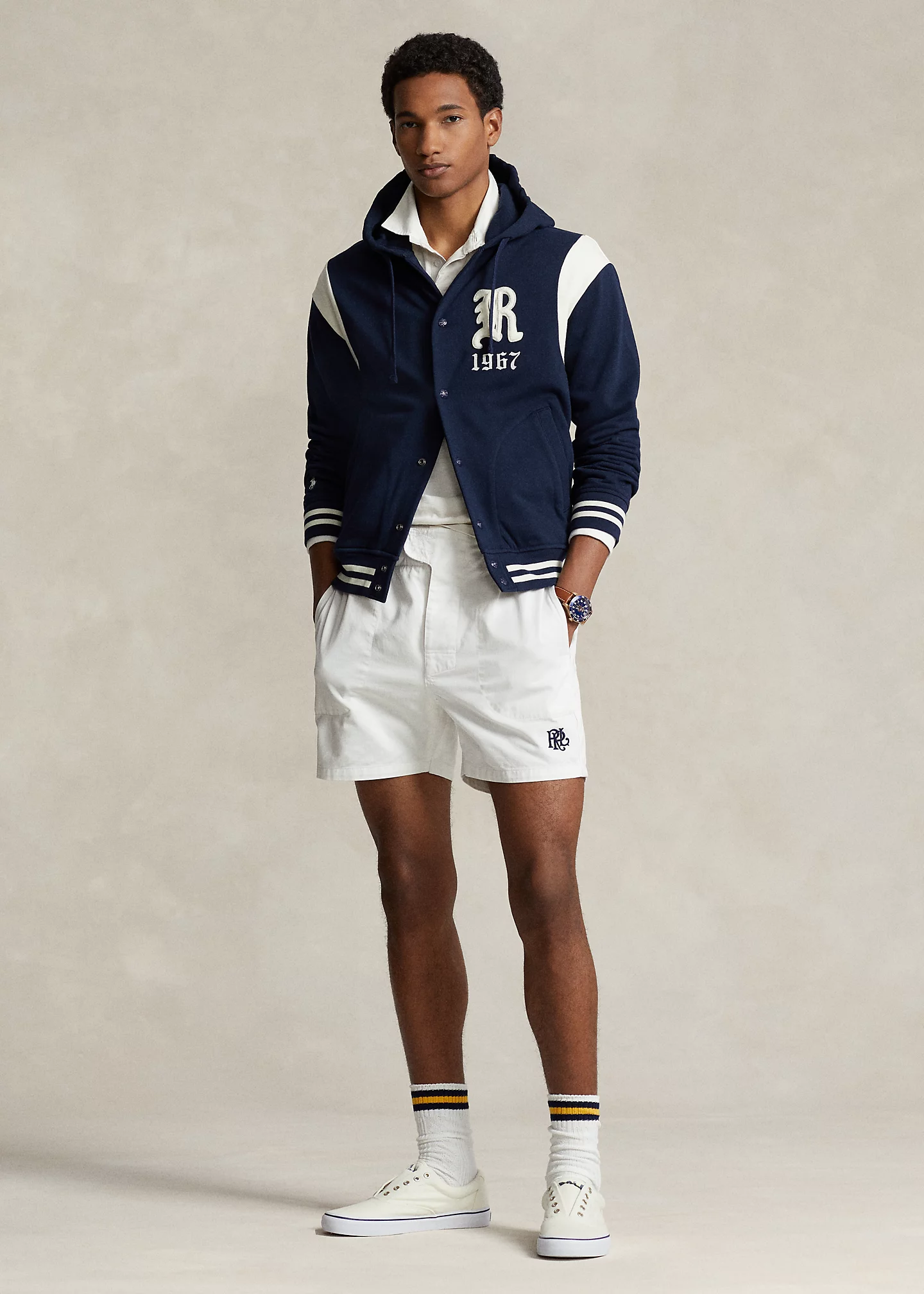 Fleece Hooded Baseball Jacket