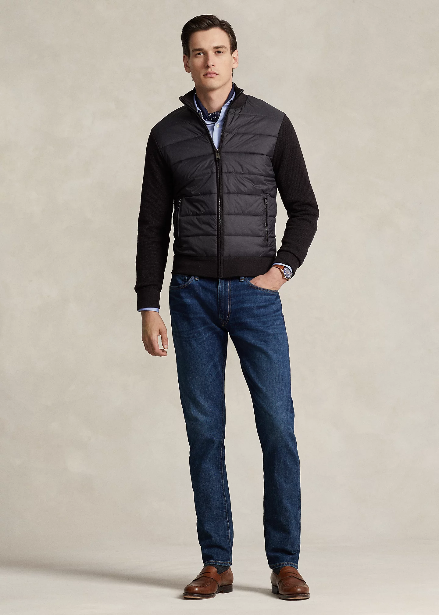 Hybrid Full-Zip Sweater