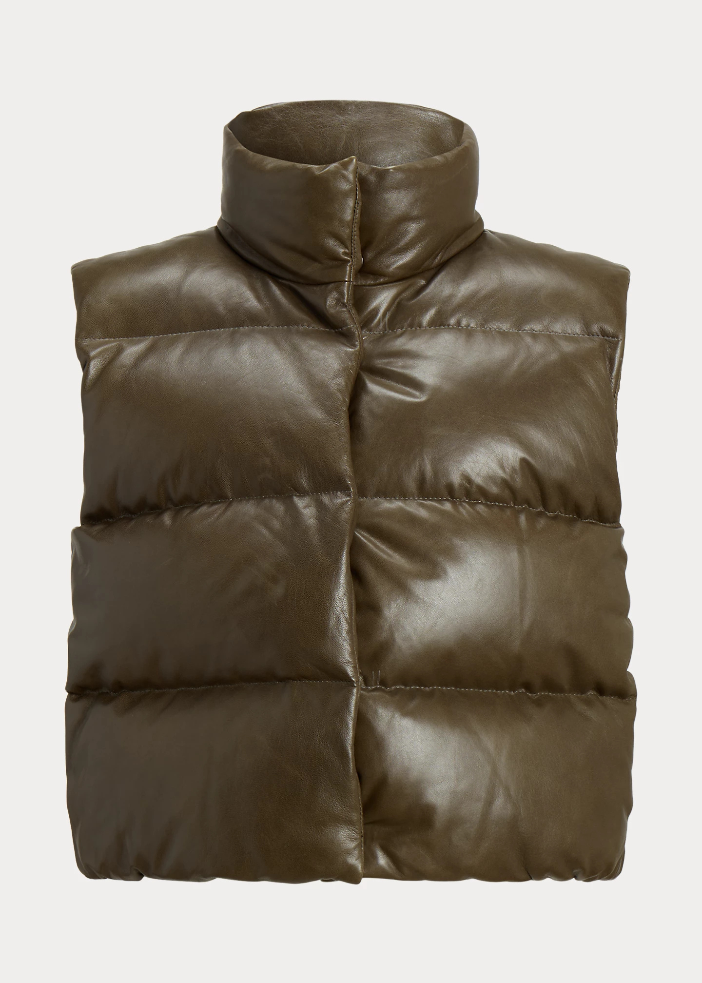 Quilted Leather Down Vest