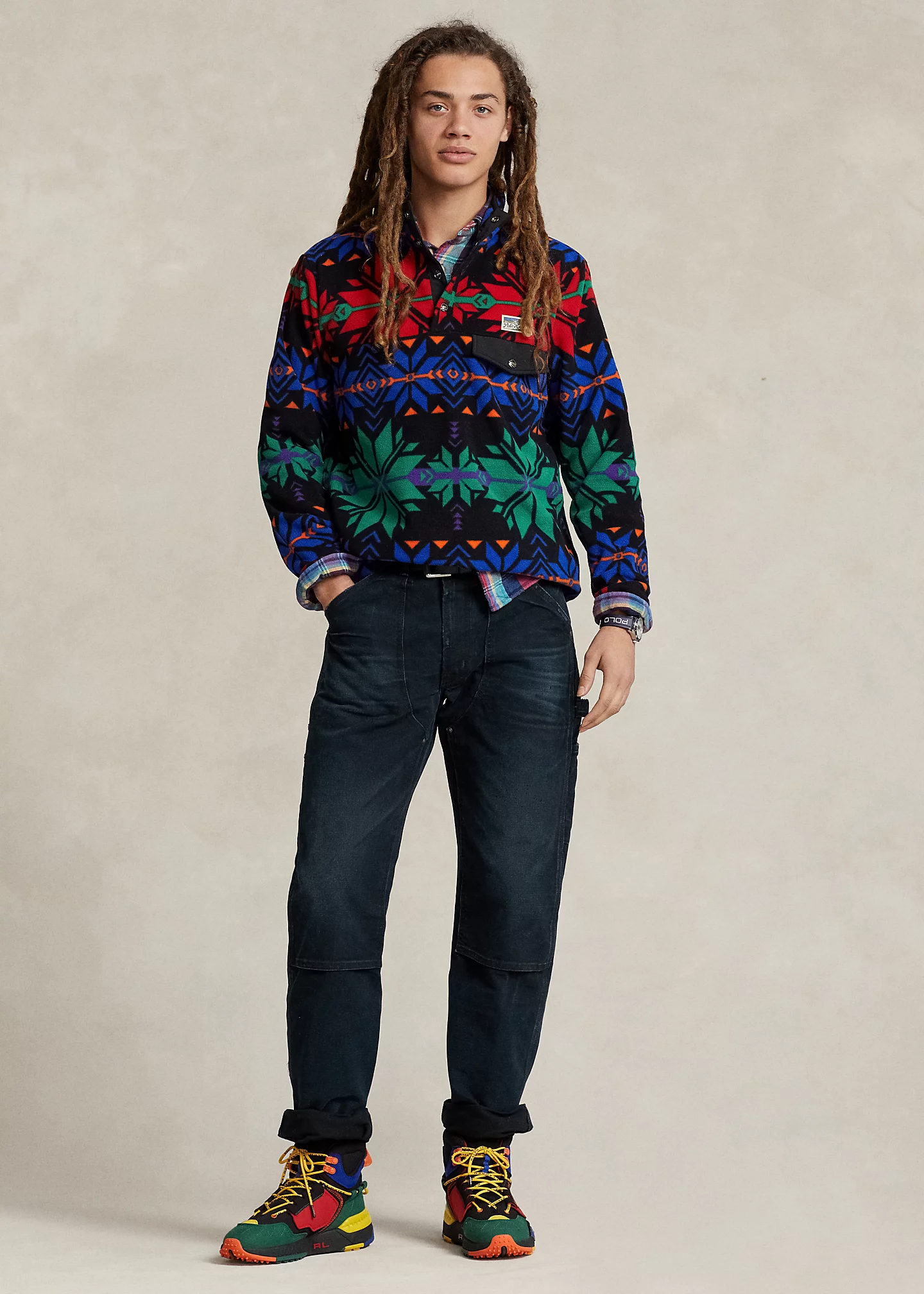 Snowflake Brushed Fleece Pullover