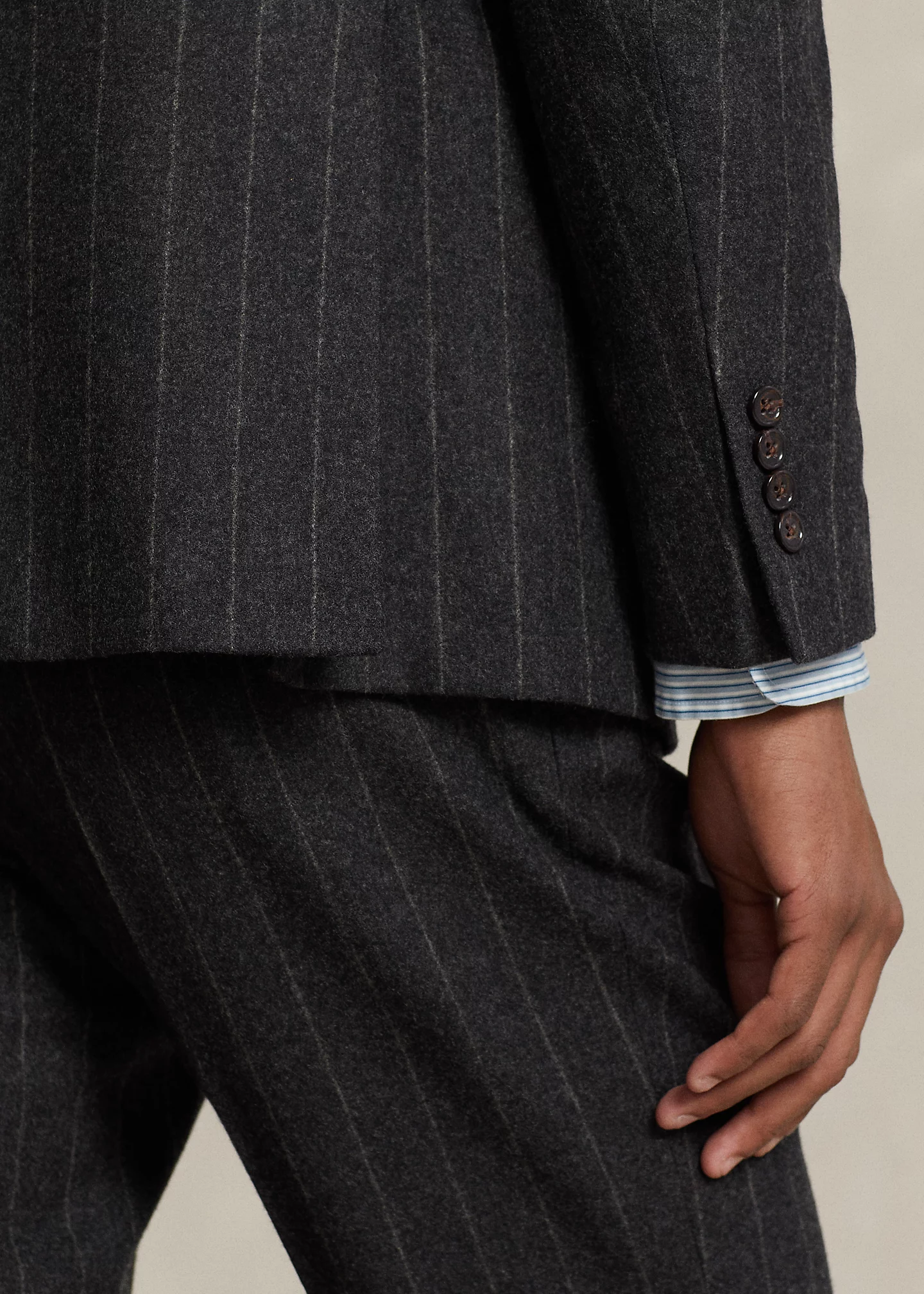 Polo Chalk-Stripe Wool Flannel Suit