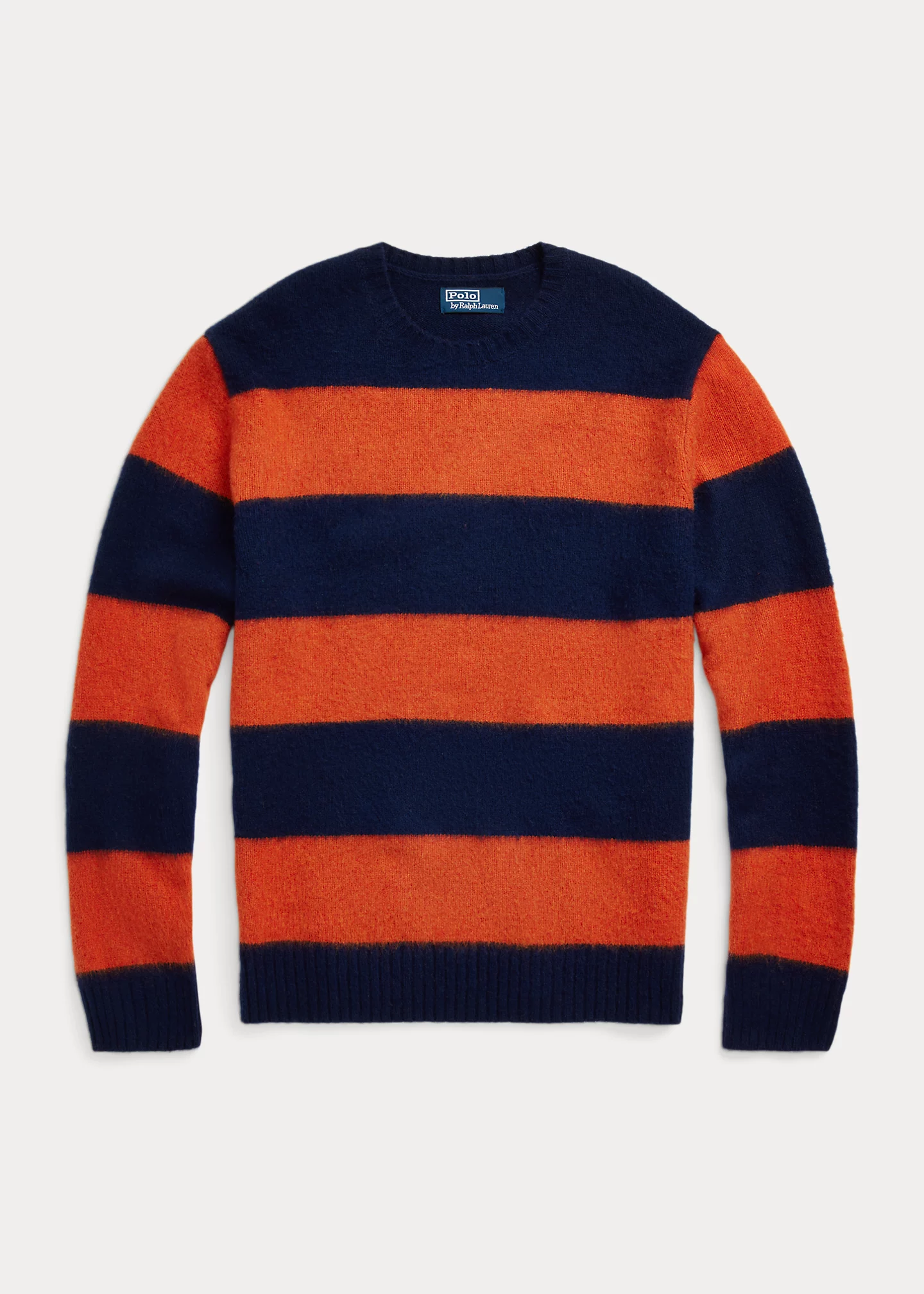 Suede-Trim Striped Wool-Cashmere Sweater