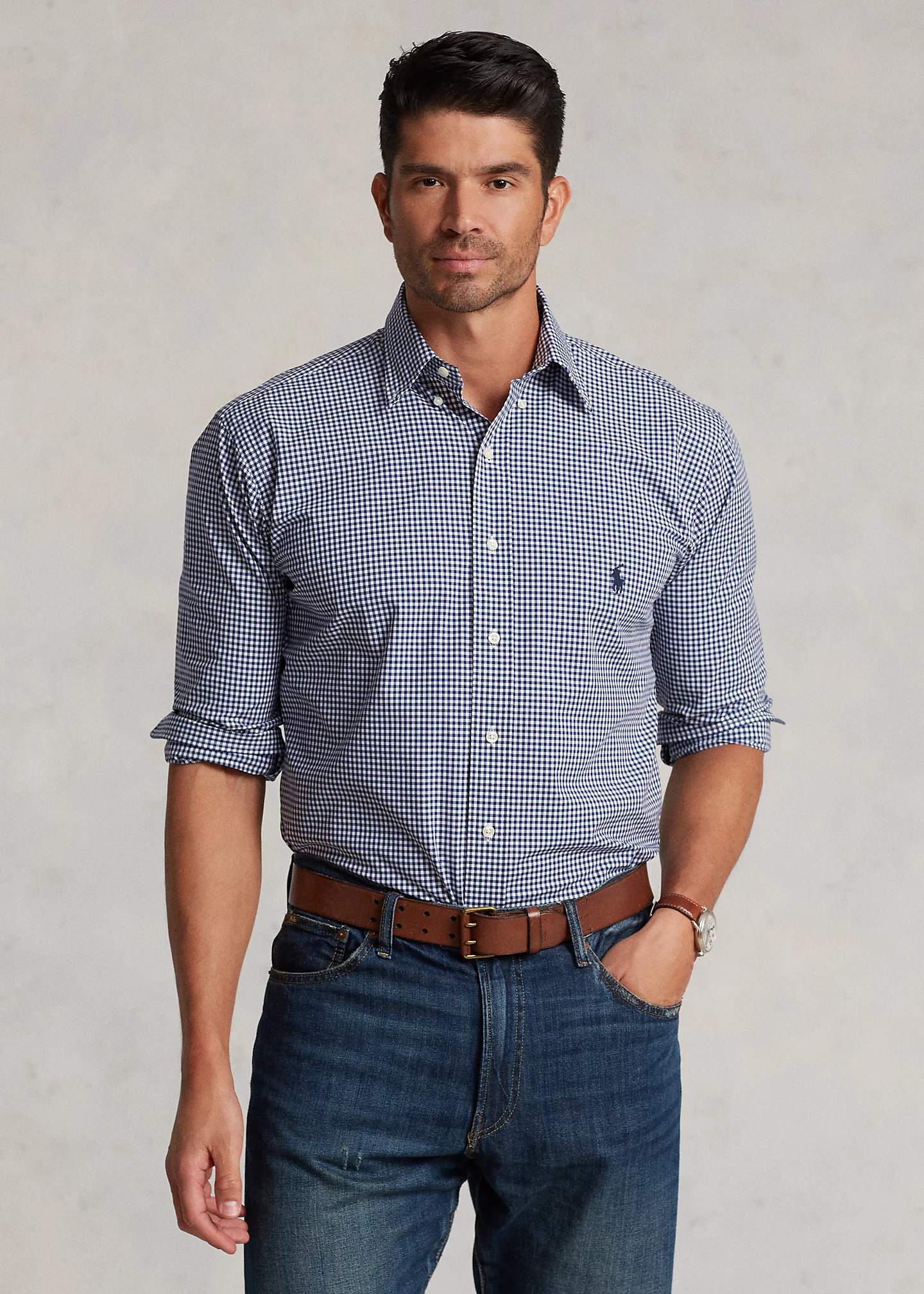 Plaid Stretch Poplin Shirt