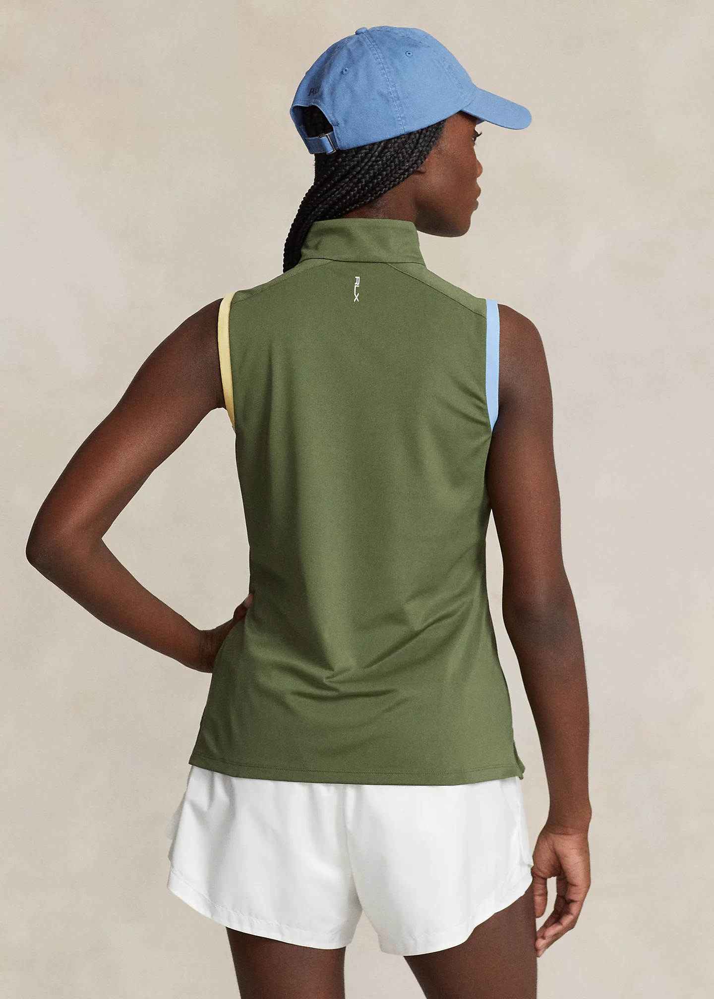 Sleeveless Quarter-Zip Mesh Pullover