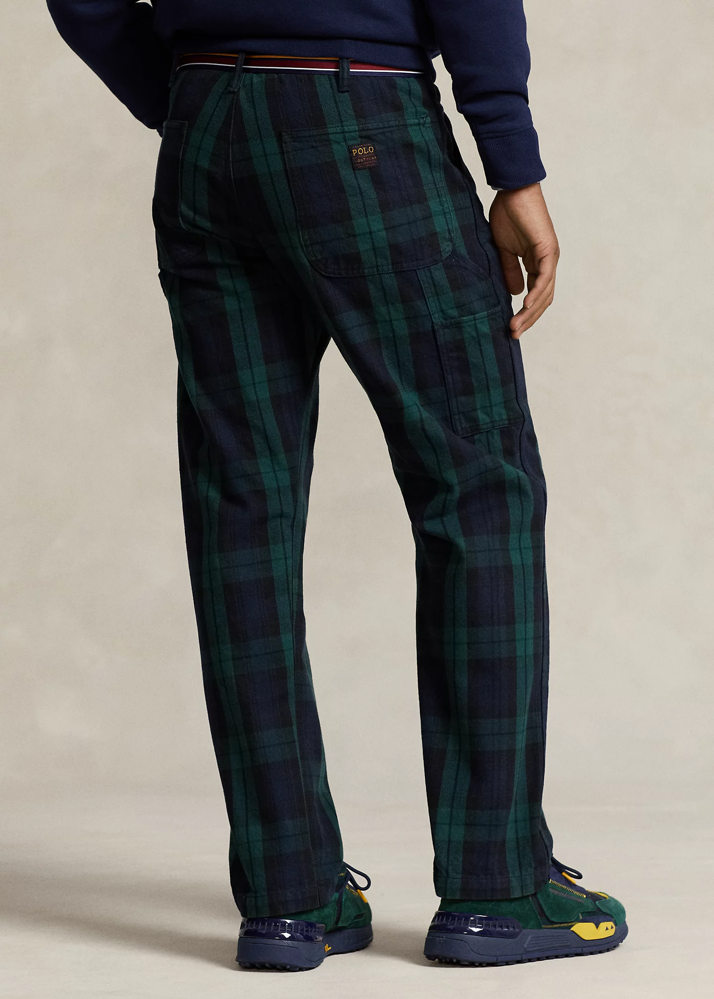 Relaxed Fit Plaid Twill Pant