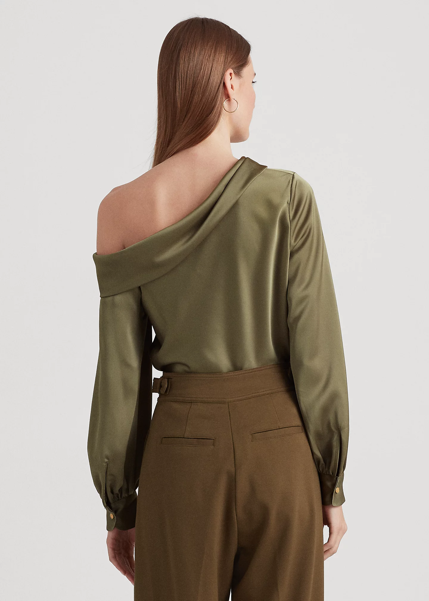 Satin One-Shoulder Blouse