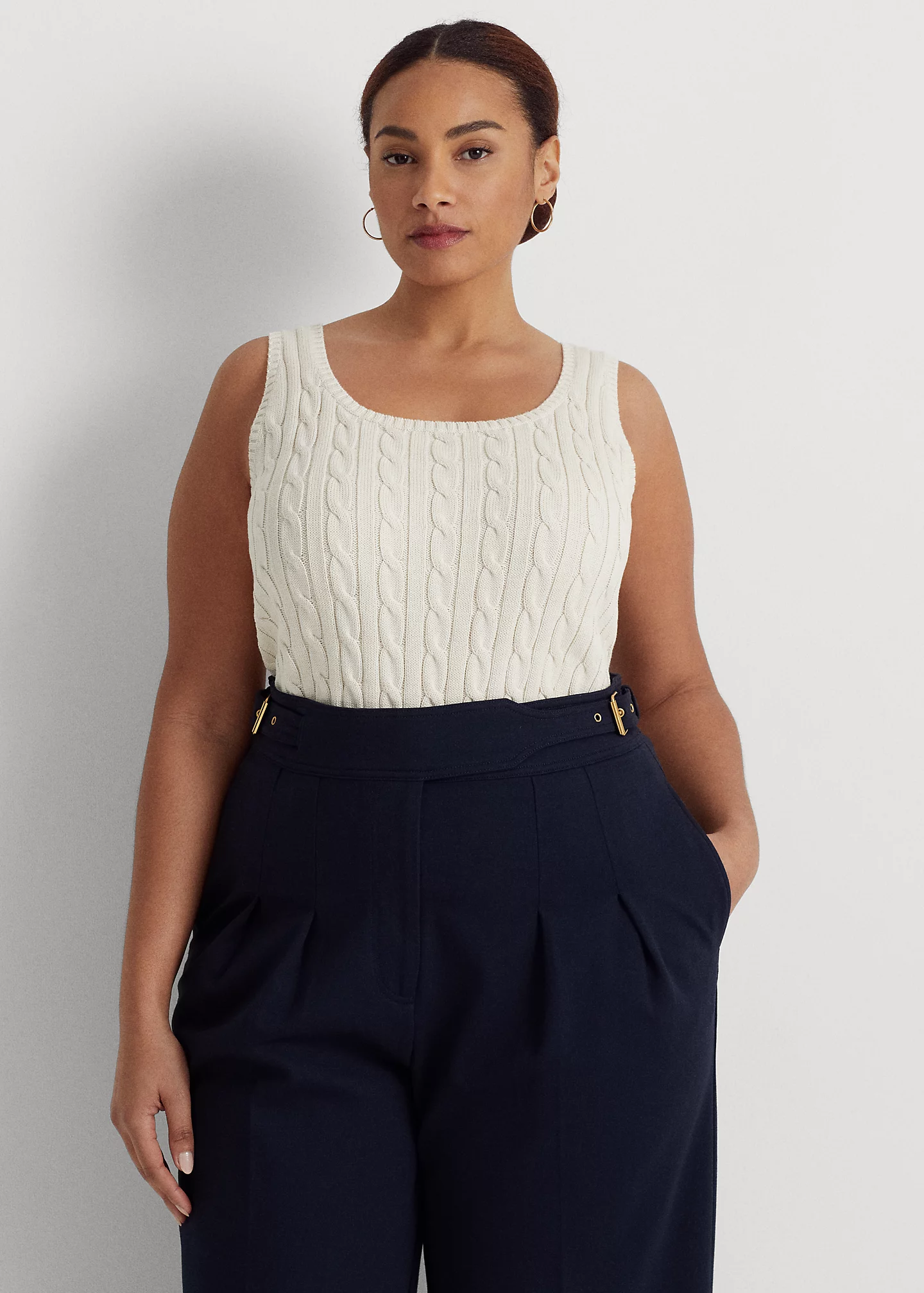 Cable-Knit Sleeveless Sweater