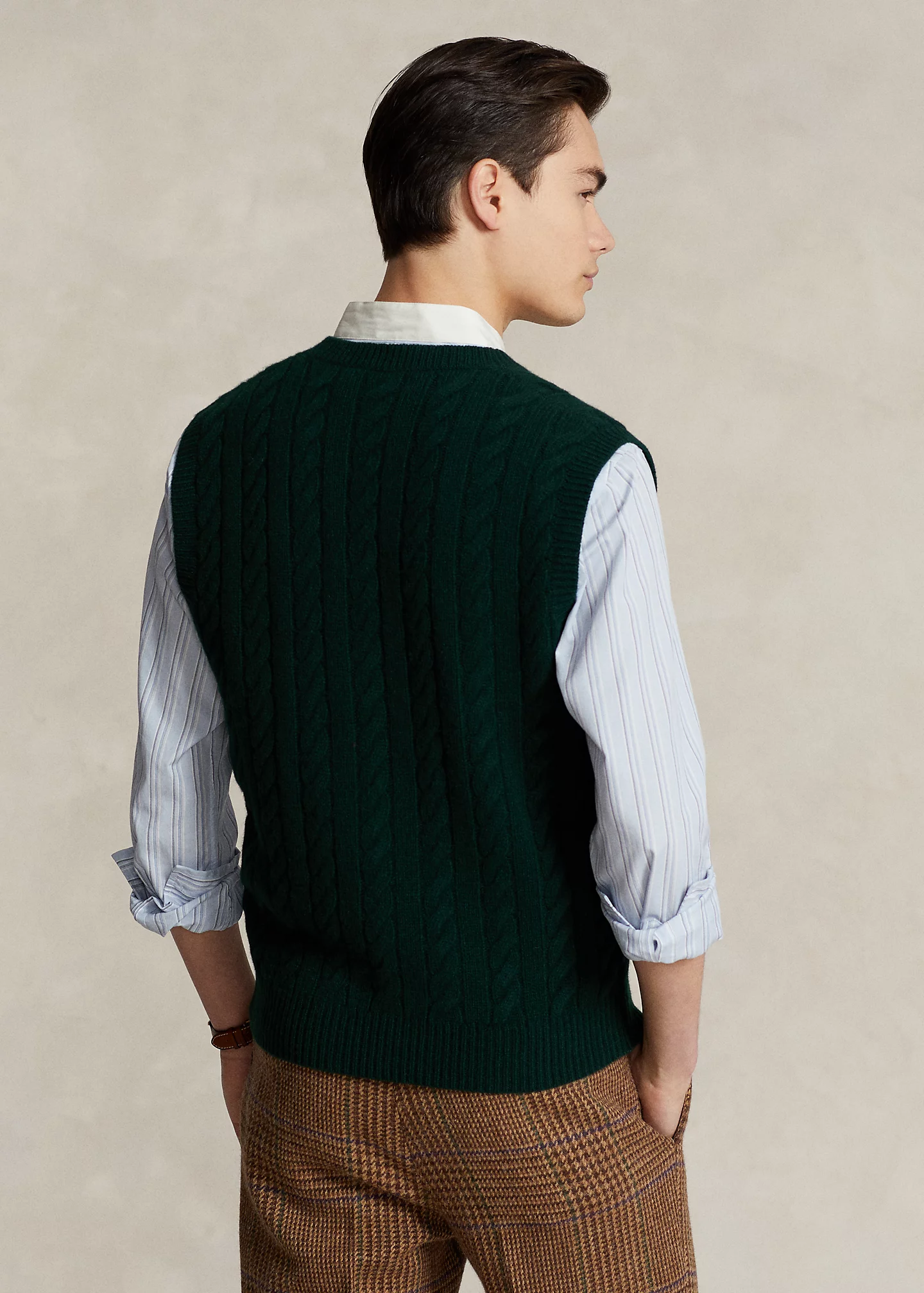 Cable-Knit Wool-Cashmere Sweater Vest