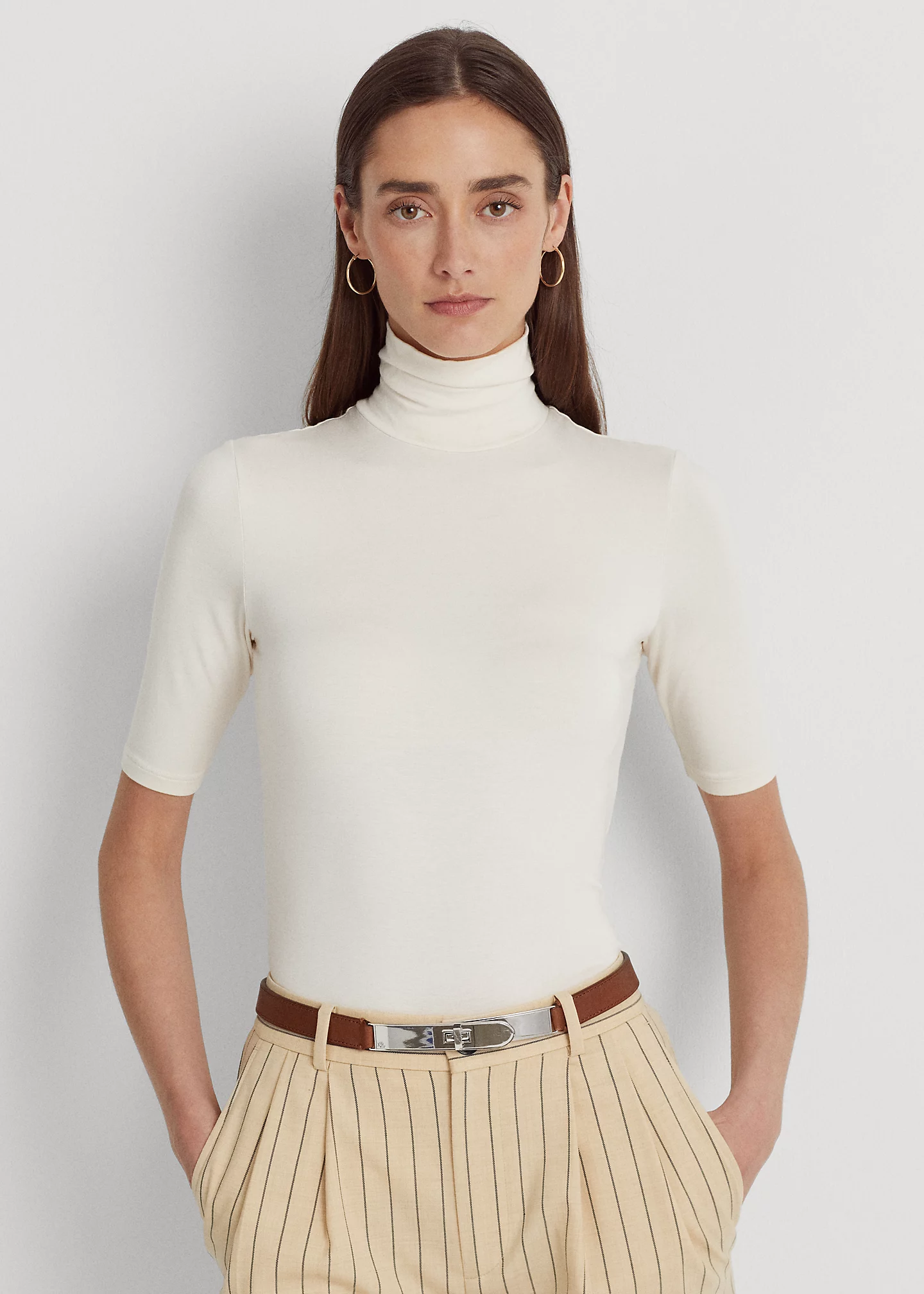 Jersey Turtleneck Top