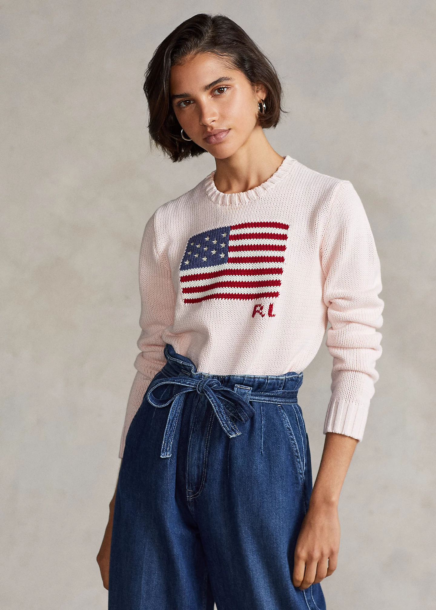 Pink Pony Flag Cotton Sweater