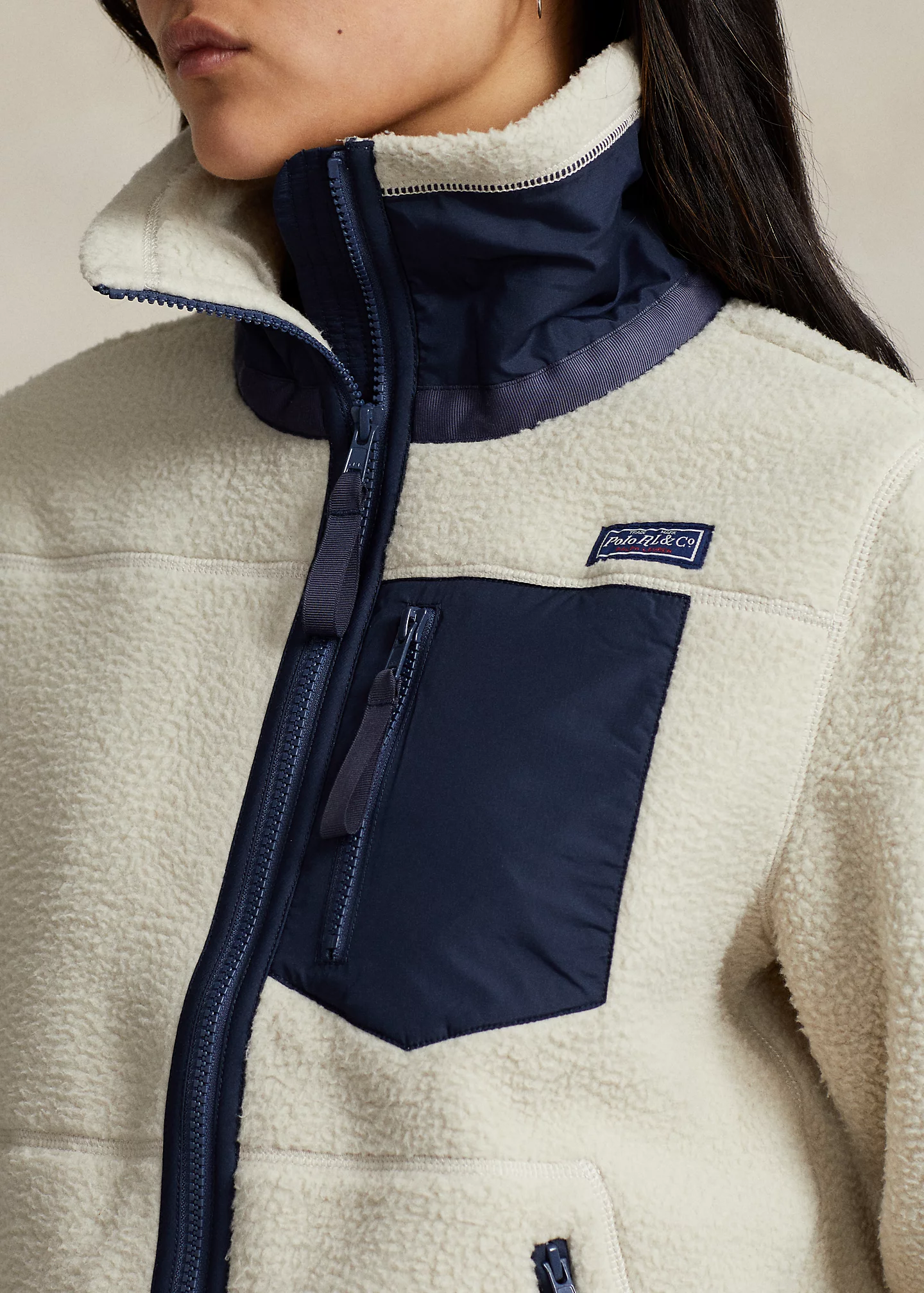 Ripstop-Trim Fleece Zip Jacket