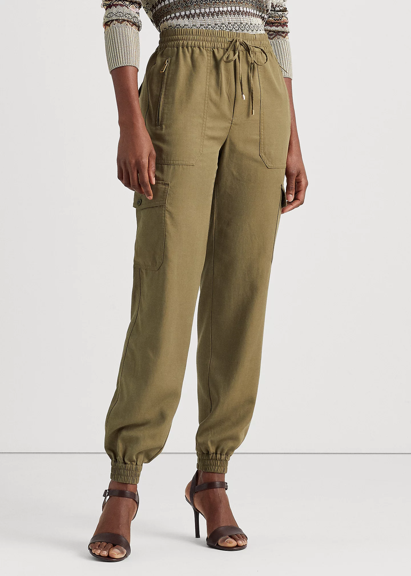 Twill Cargo Ankle Pant